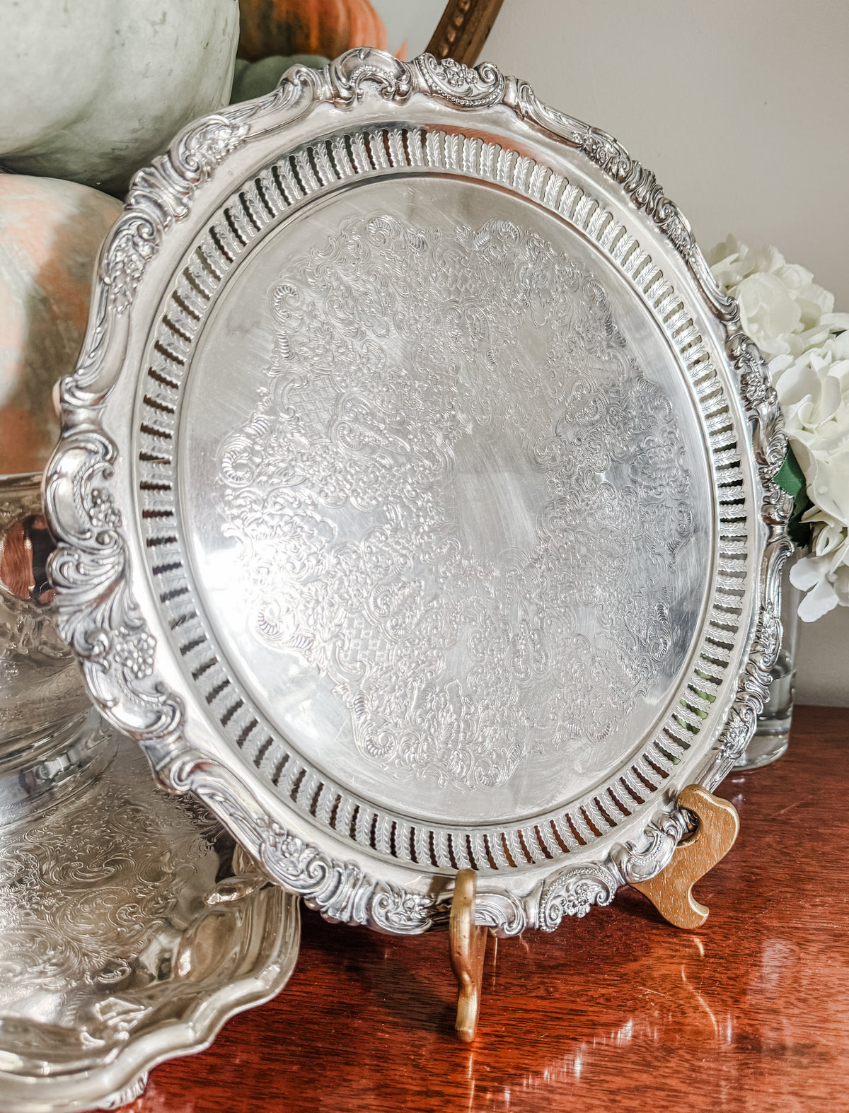 Pierced Footed Serving Tray