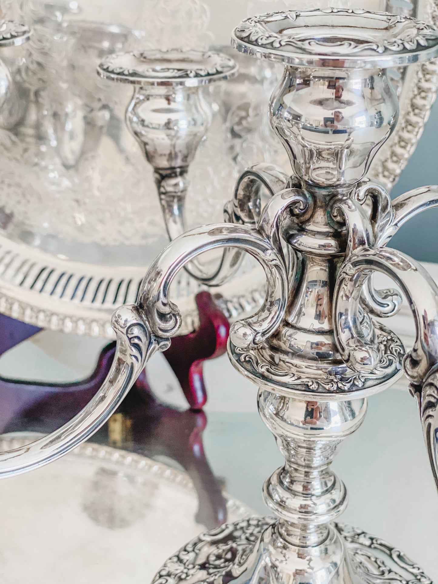 Pair of STERLING Chantilly Candelabras