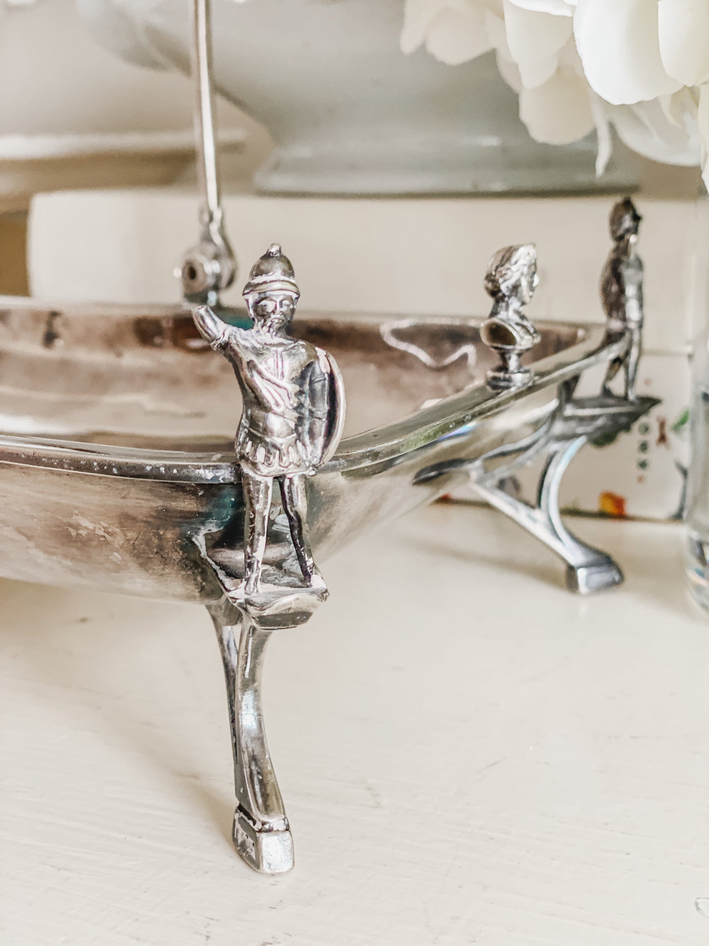 Antique Victorian Figural Silverplate Basket – Dated March 30, 1869