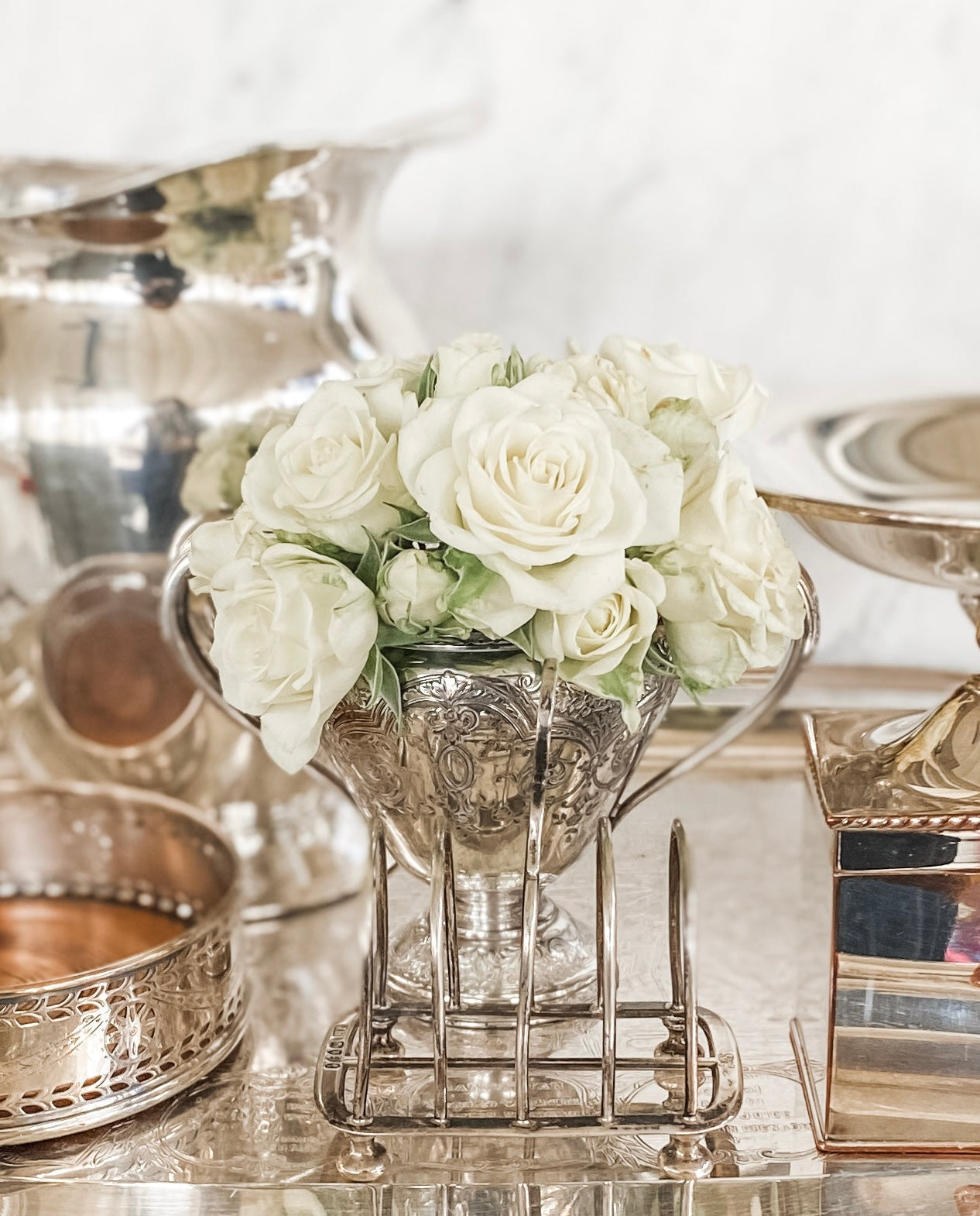 Antique Etched Sugar Bowl Vase