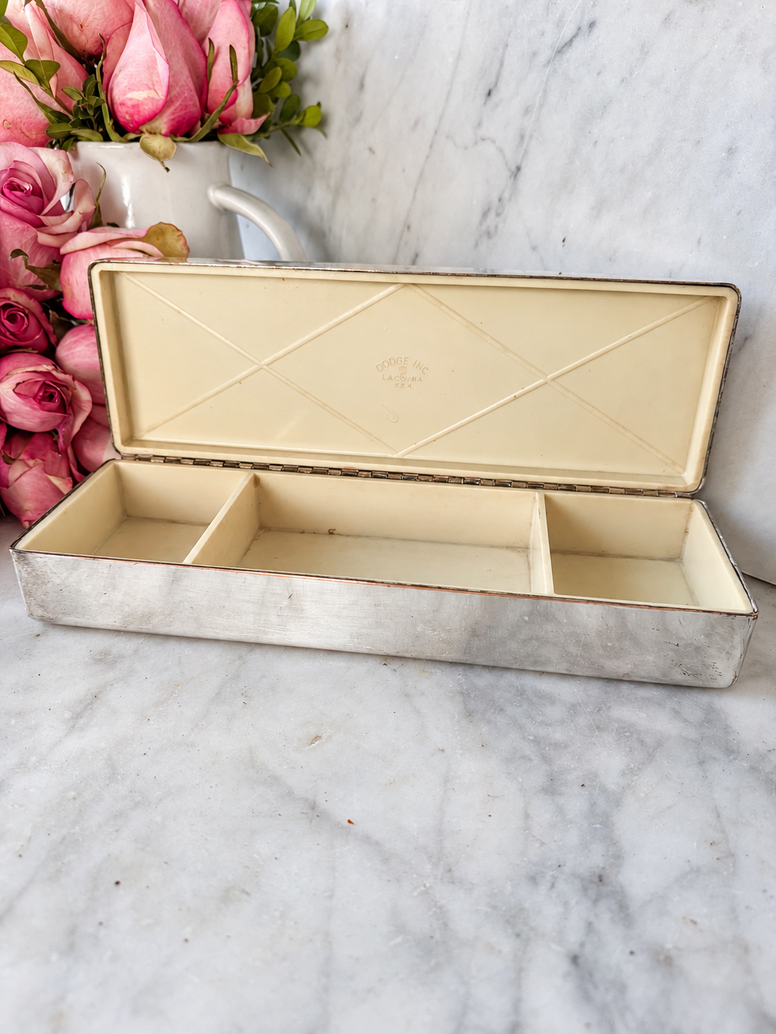 Mid-Century Silver-on-Copper Jewelry Box