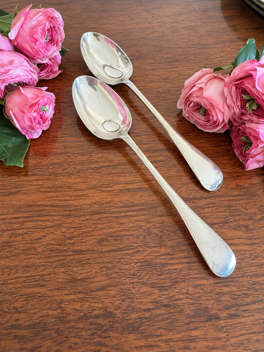 Pair of Antique English Serving Spoons — James Dixon & Sons