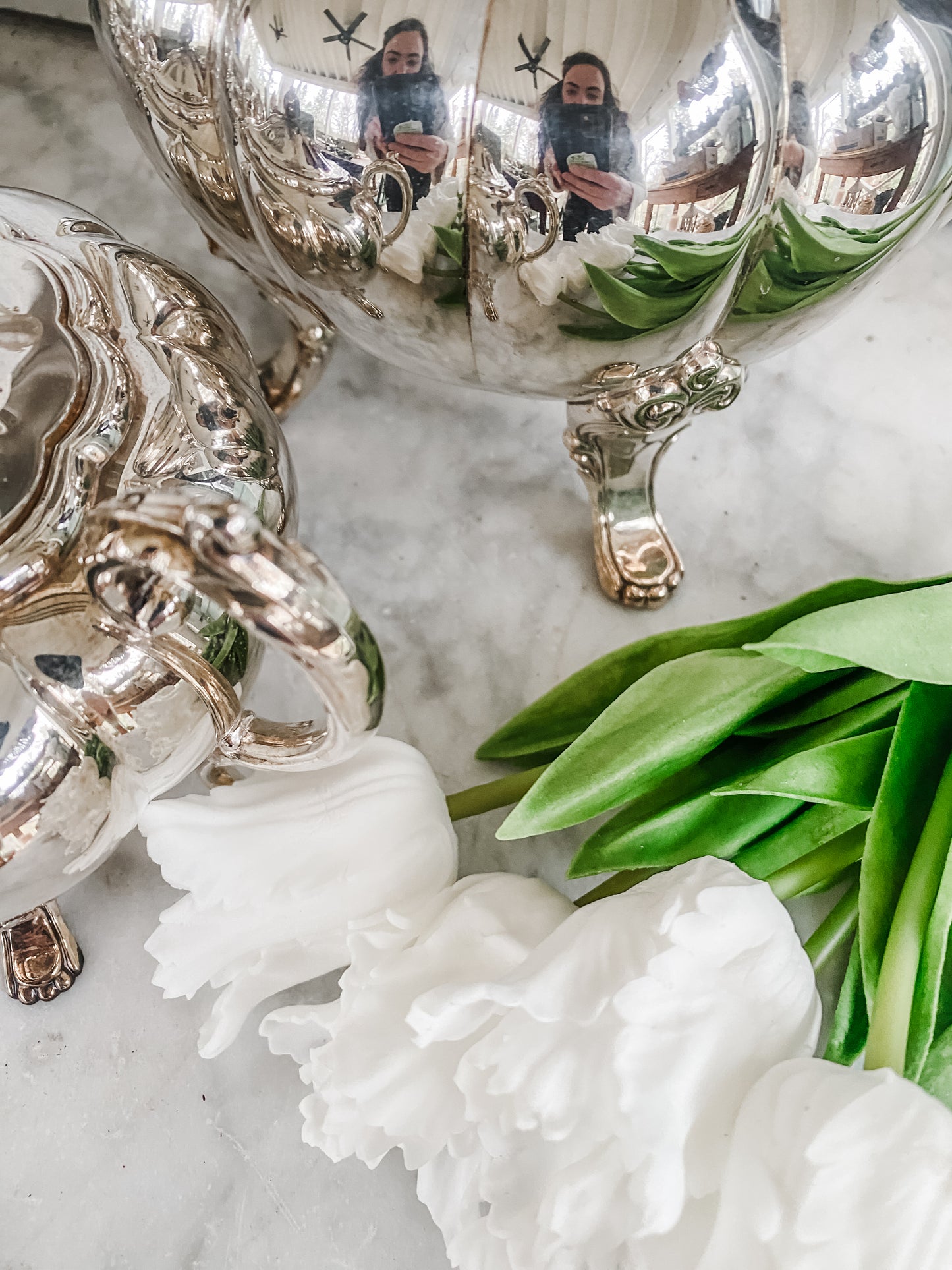 Complete 5-Piece Heirloom Melon Tea Set