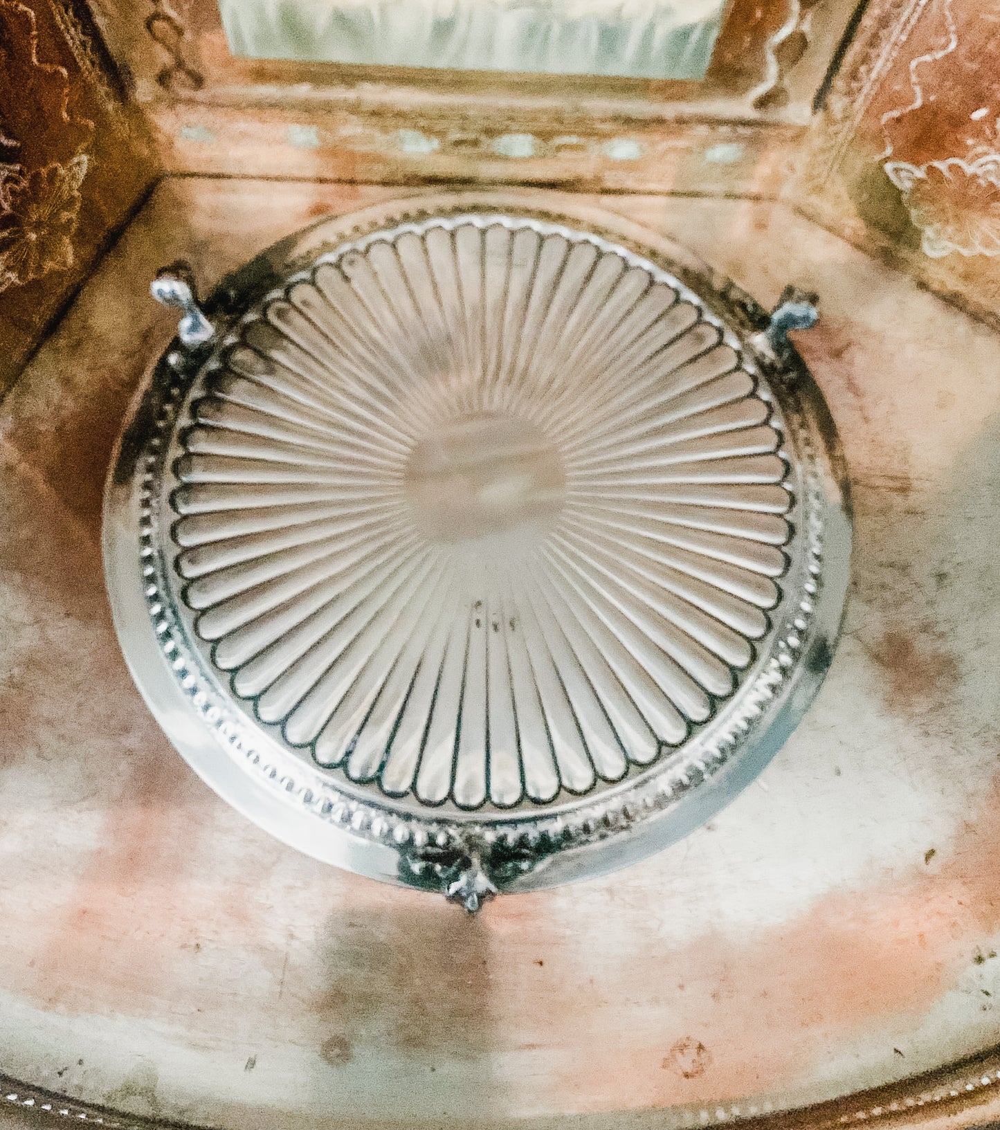 Round Victorian Silver Plated Salver or Tray