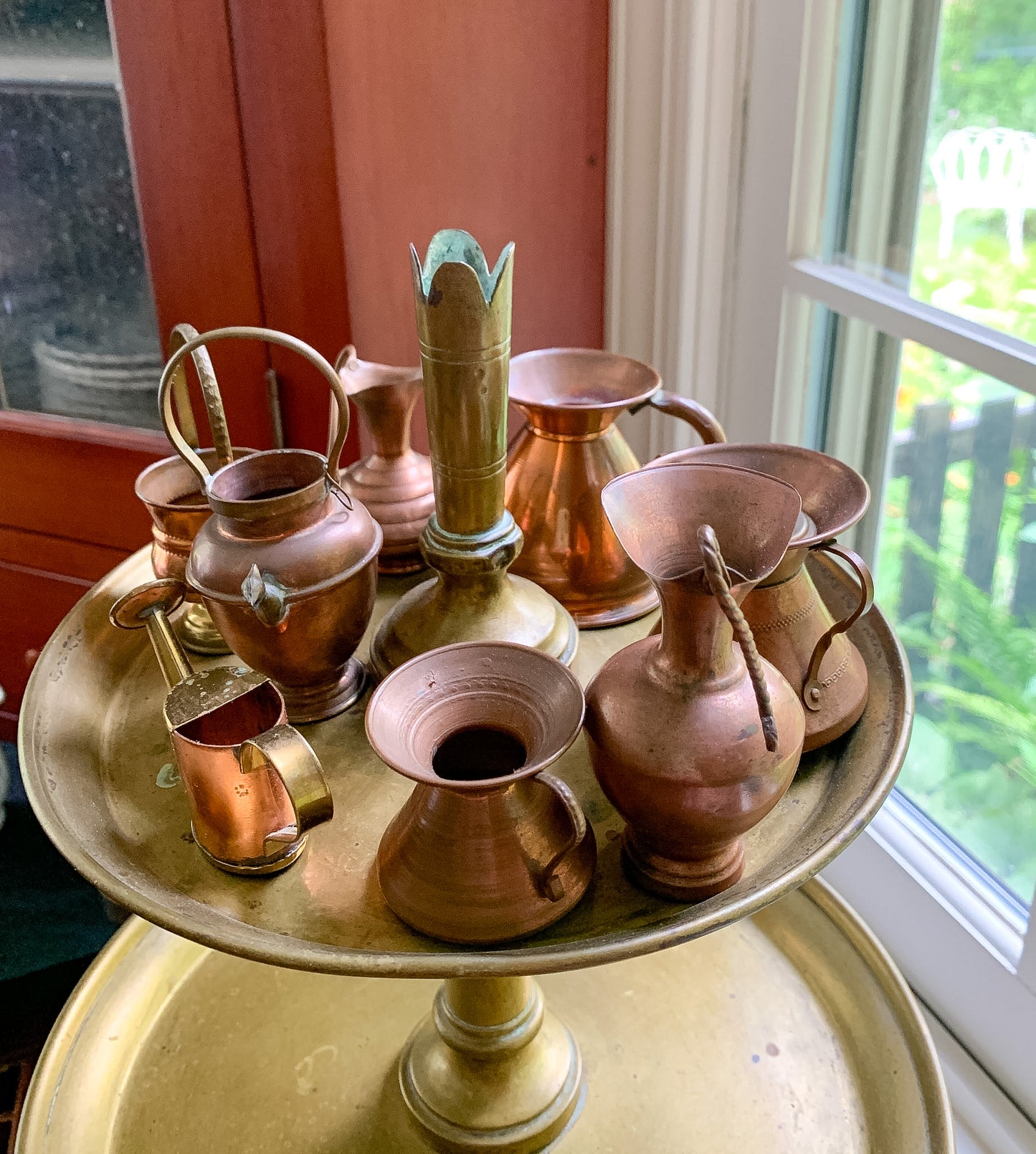 Charming group of 8 Miniature Copper Vessels