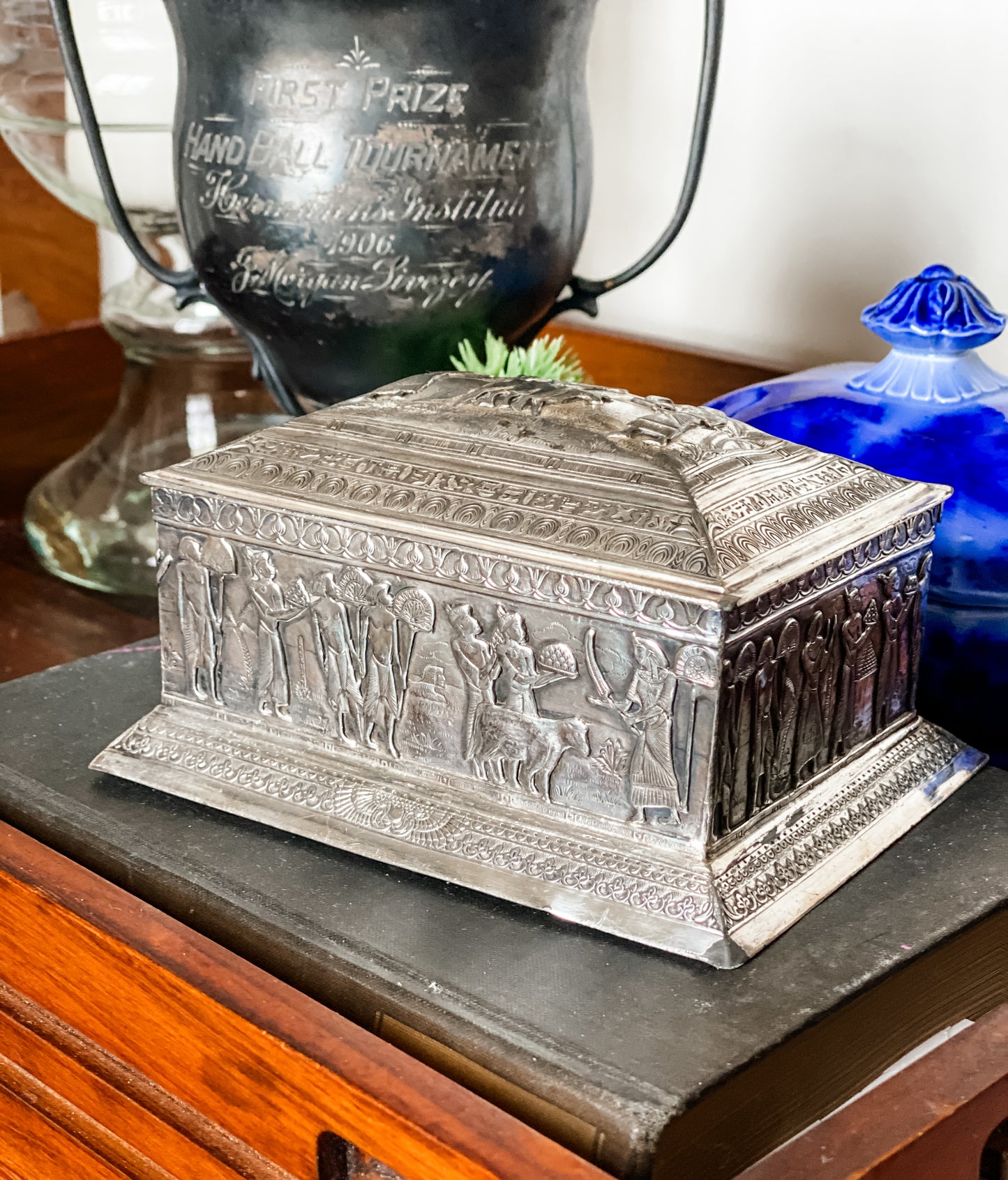Antique Egyptian Revival Silverplate Hinged Box – Barbour Silverplate Co.