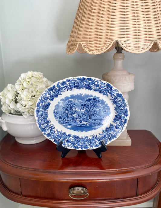 Antique Blue and White Transferware platter