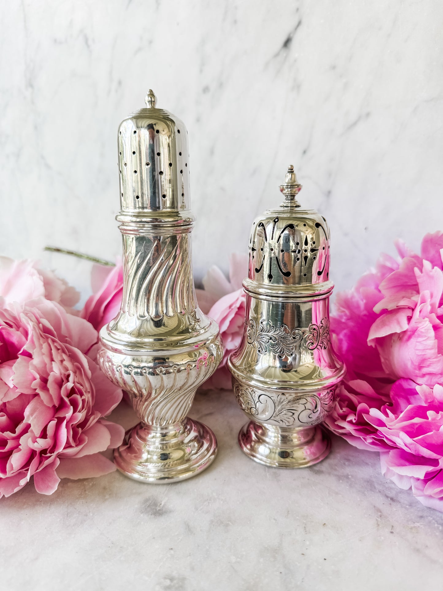 Wonderful Antique English Swirled form Muffineer