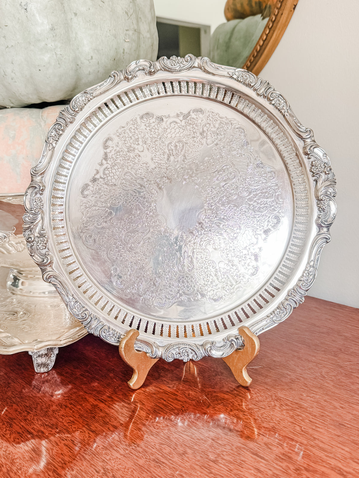 Pierced Footed Serving Tray
