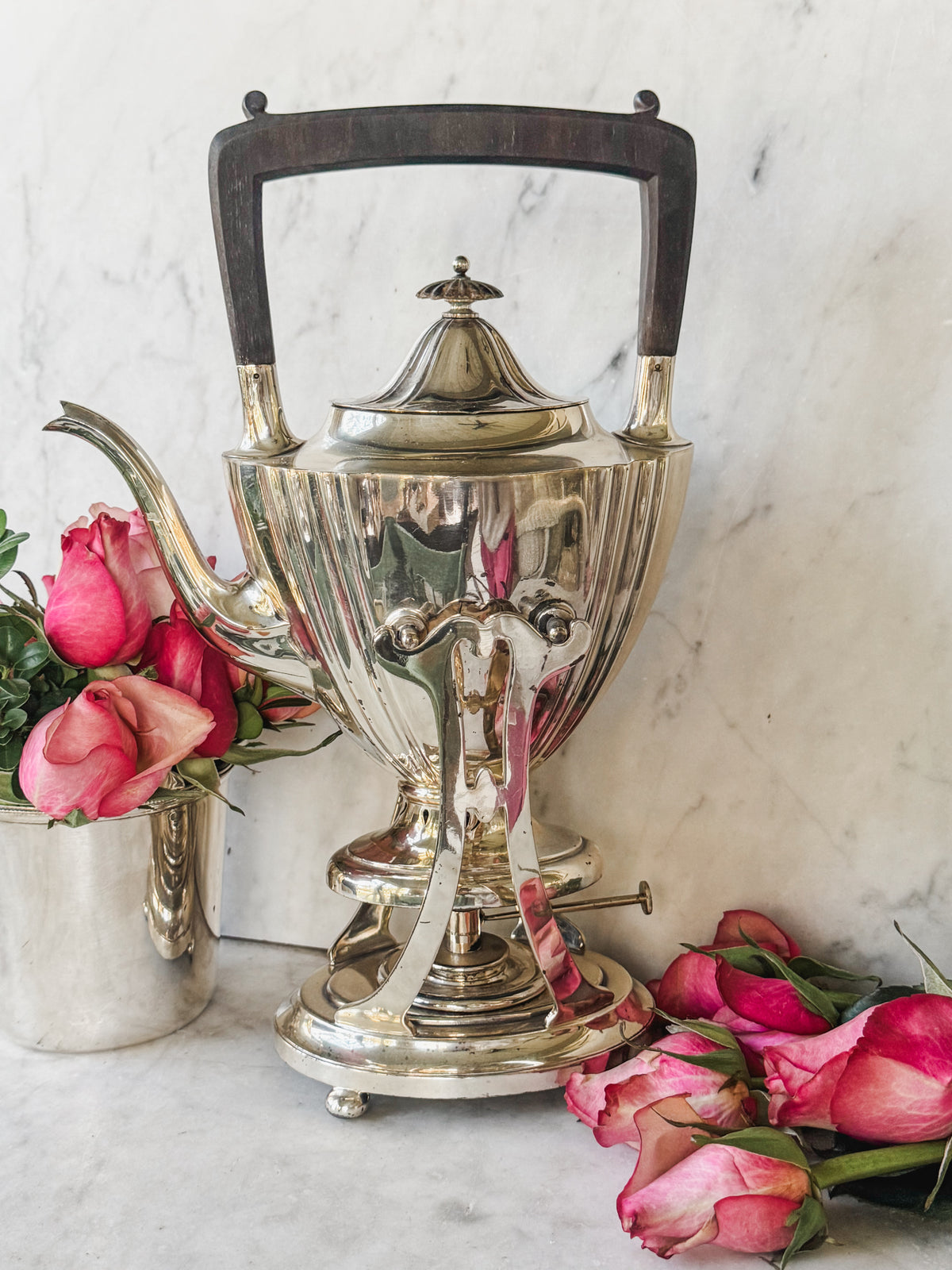 Antique Gorham Swing Teapot on Stand with Orginal Oil Burner