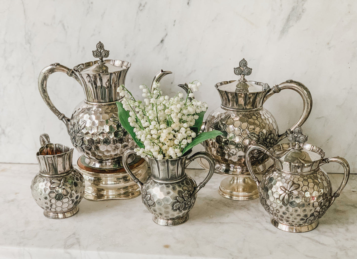 1800's Victorian Honeycomb Tea & Coffee Service