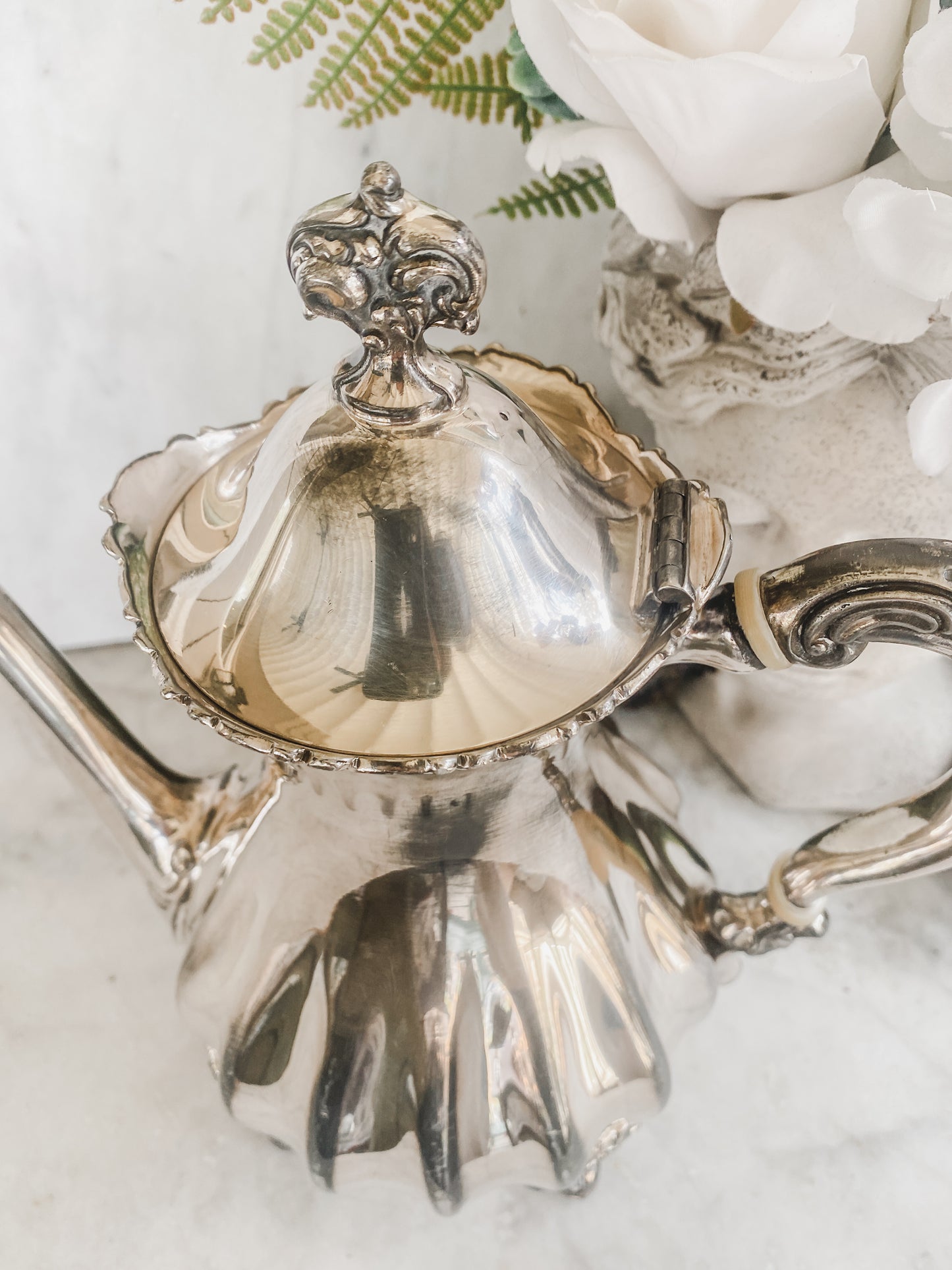 Antique Quadroupleplate Teapot by Wilcox