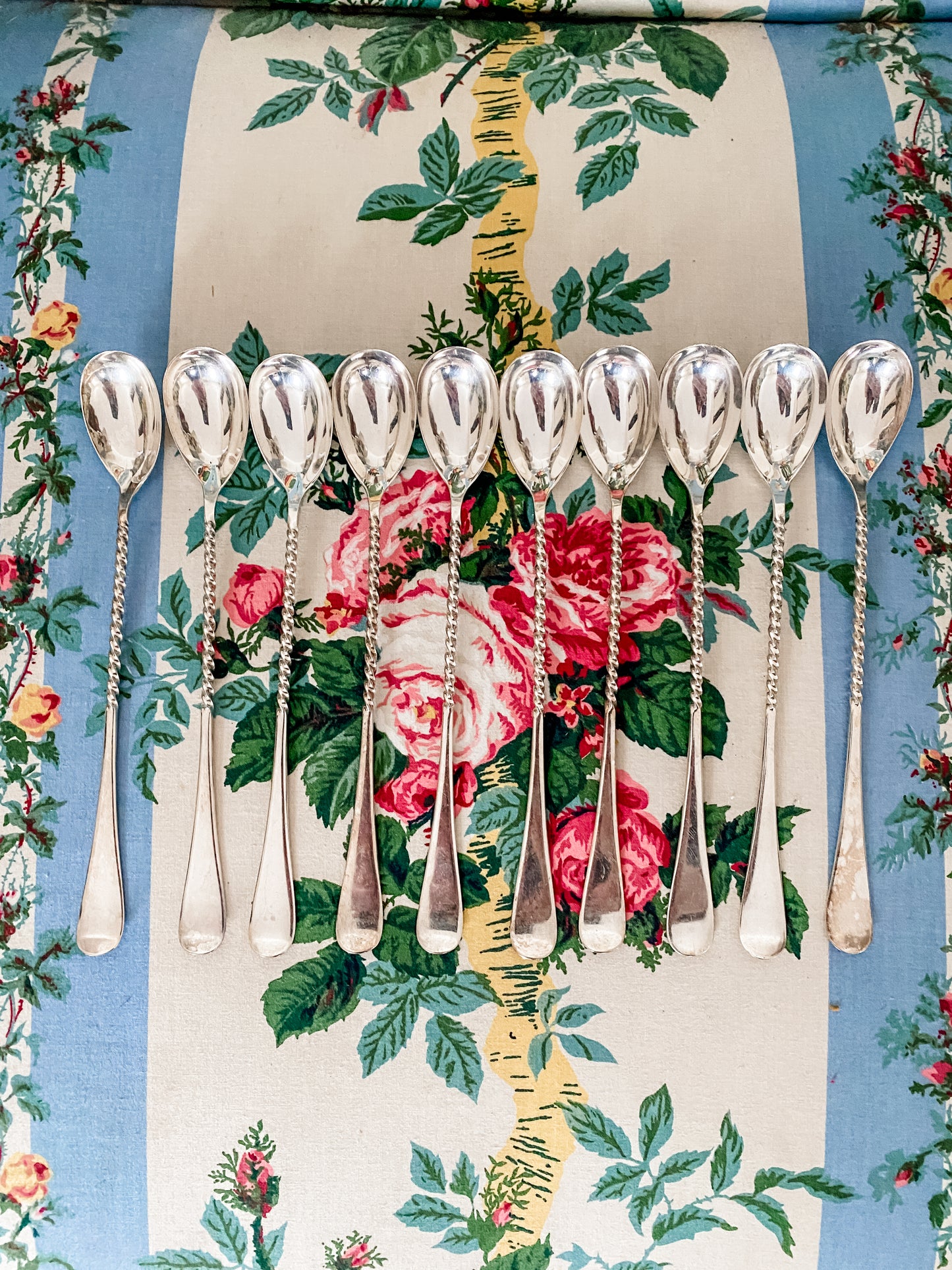 Set of 10 Antique Rogers & Milton Iced Tea Spoons