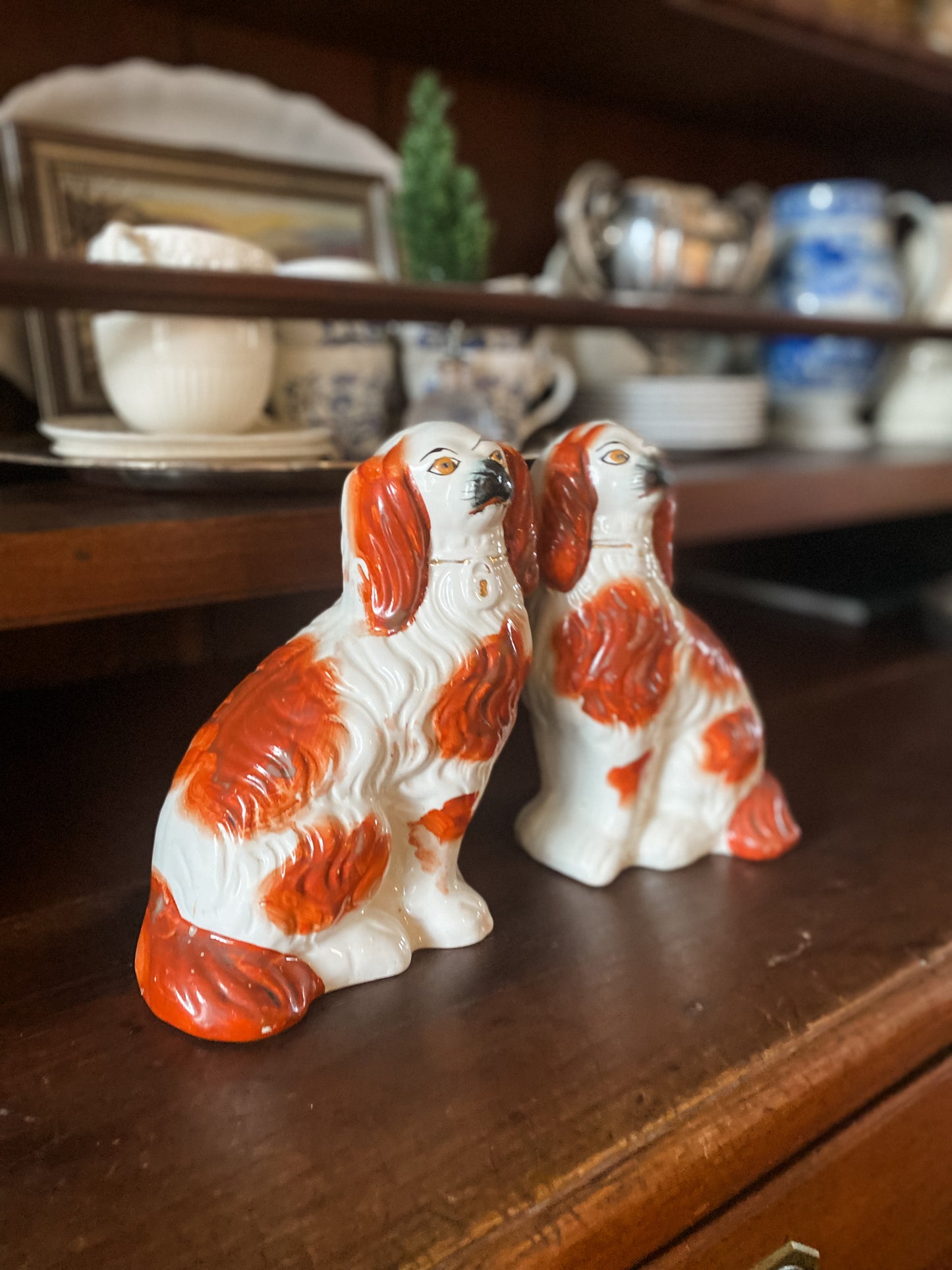Pair of Antique Staffordshire Spaniels