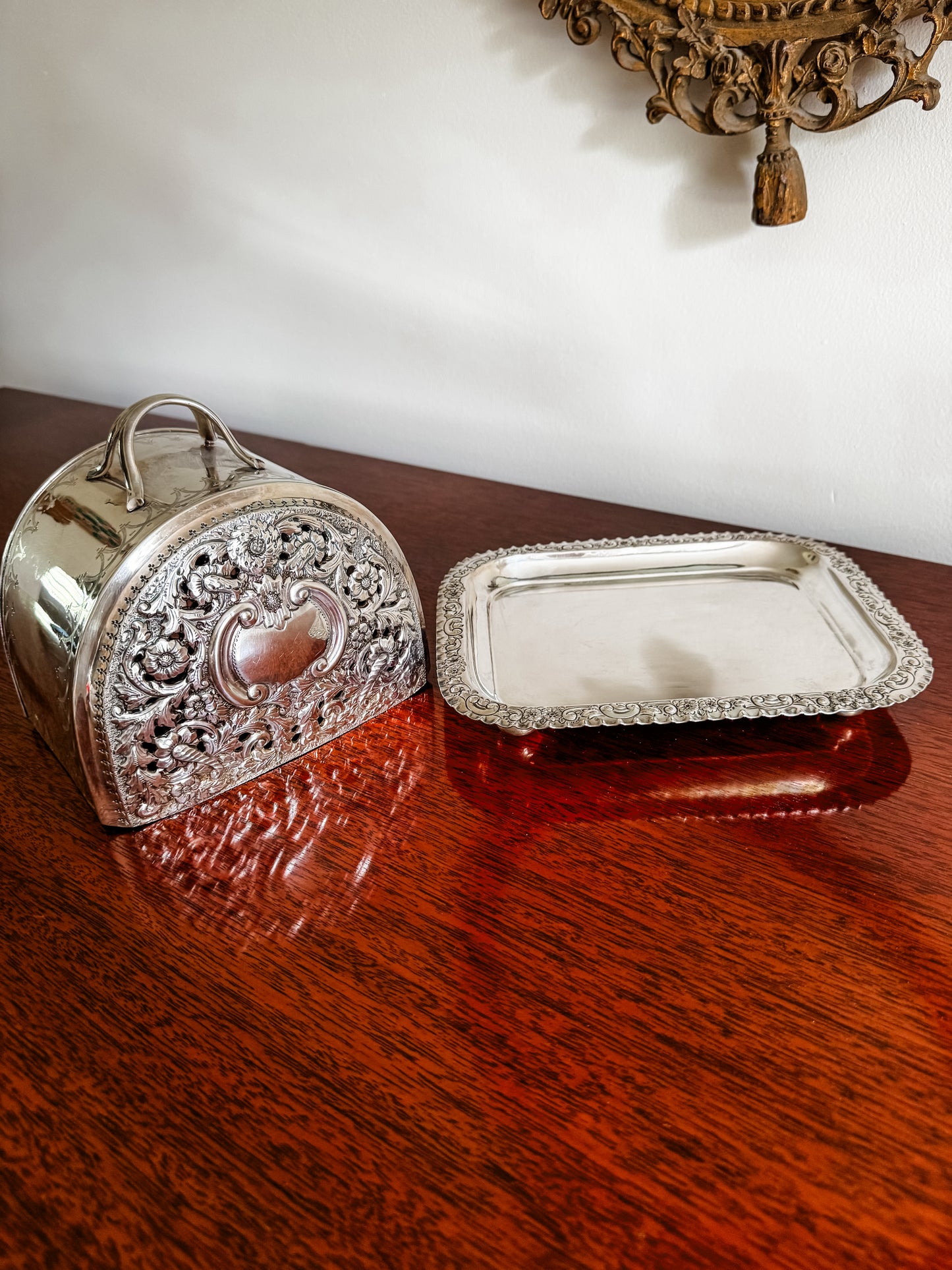 Exceptional Victorian Silver-Plated Cheese Dish, England, Circa 1890