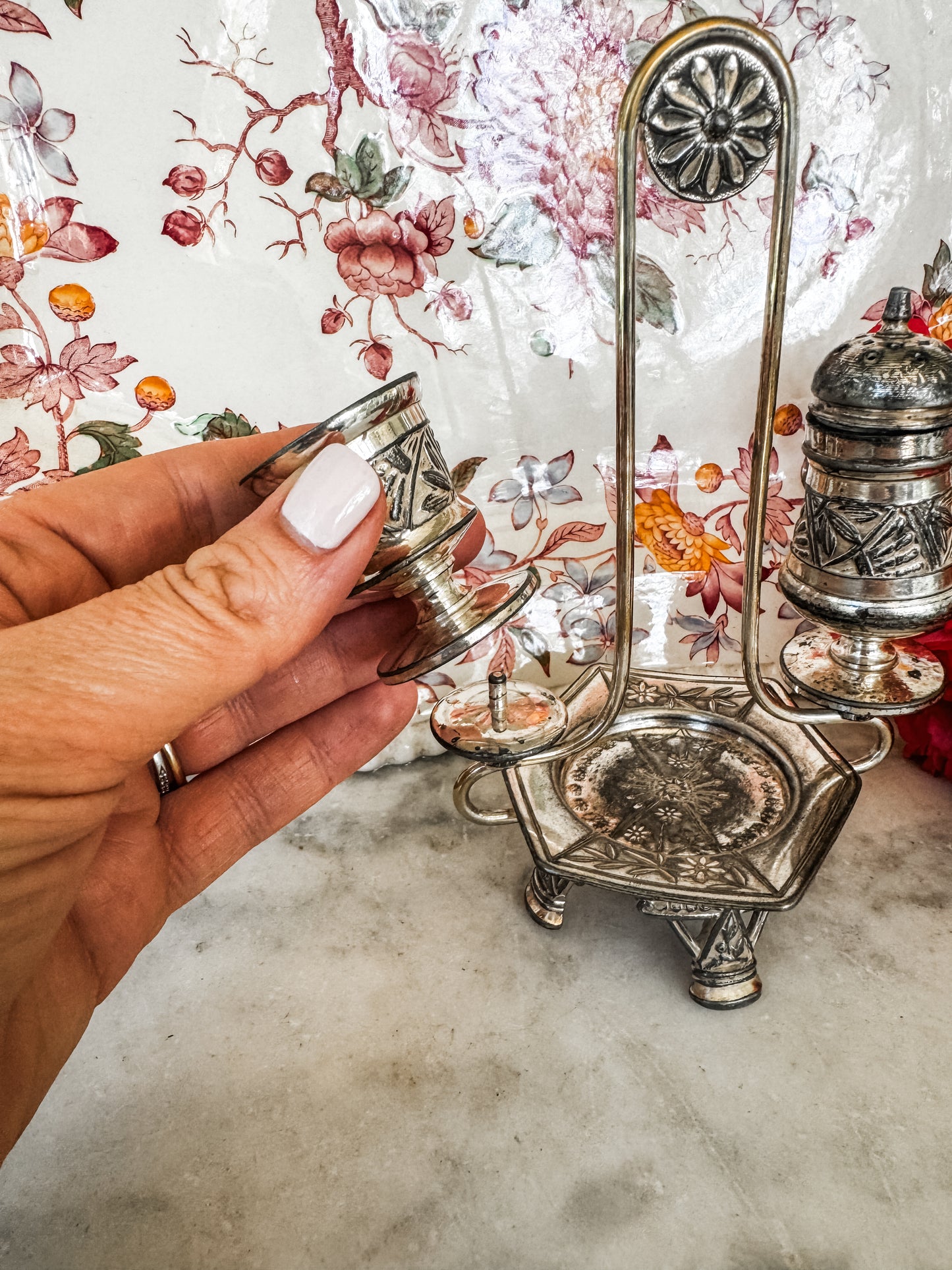 Antique Salt & Pepper Set with Cellar | c. 1885–1915