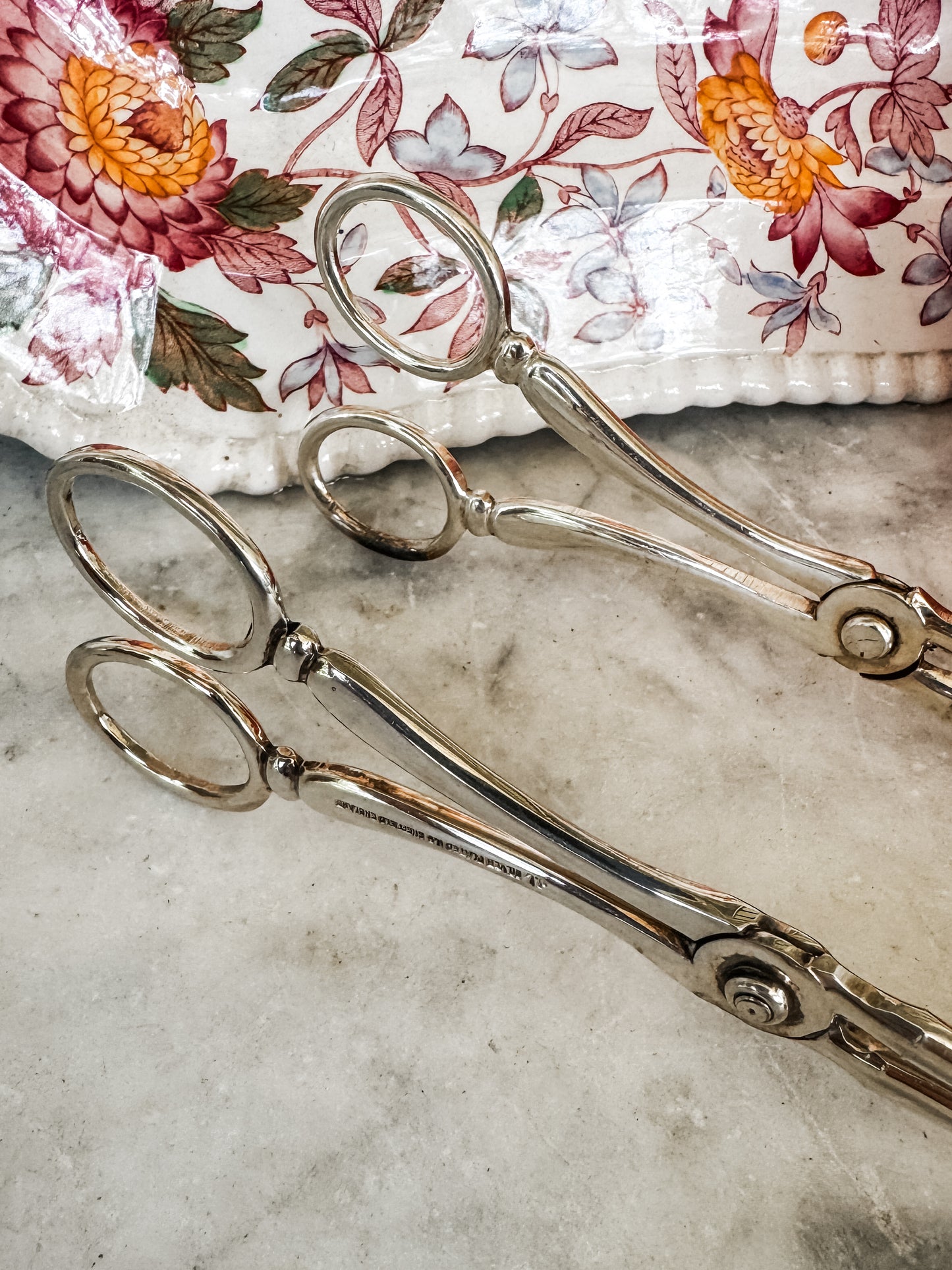 Pair of Antique English Serving Tongs