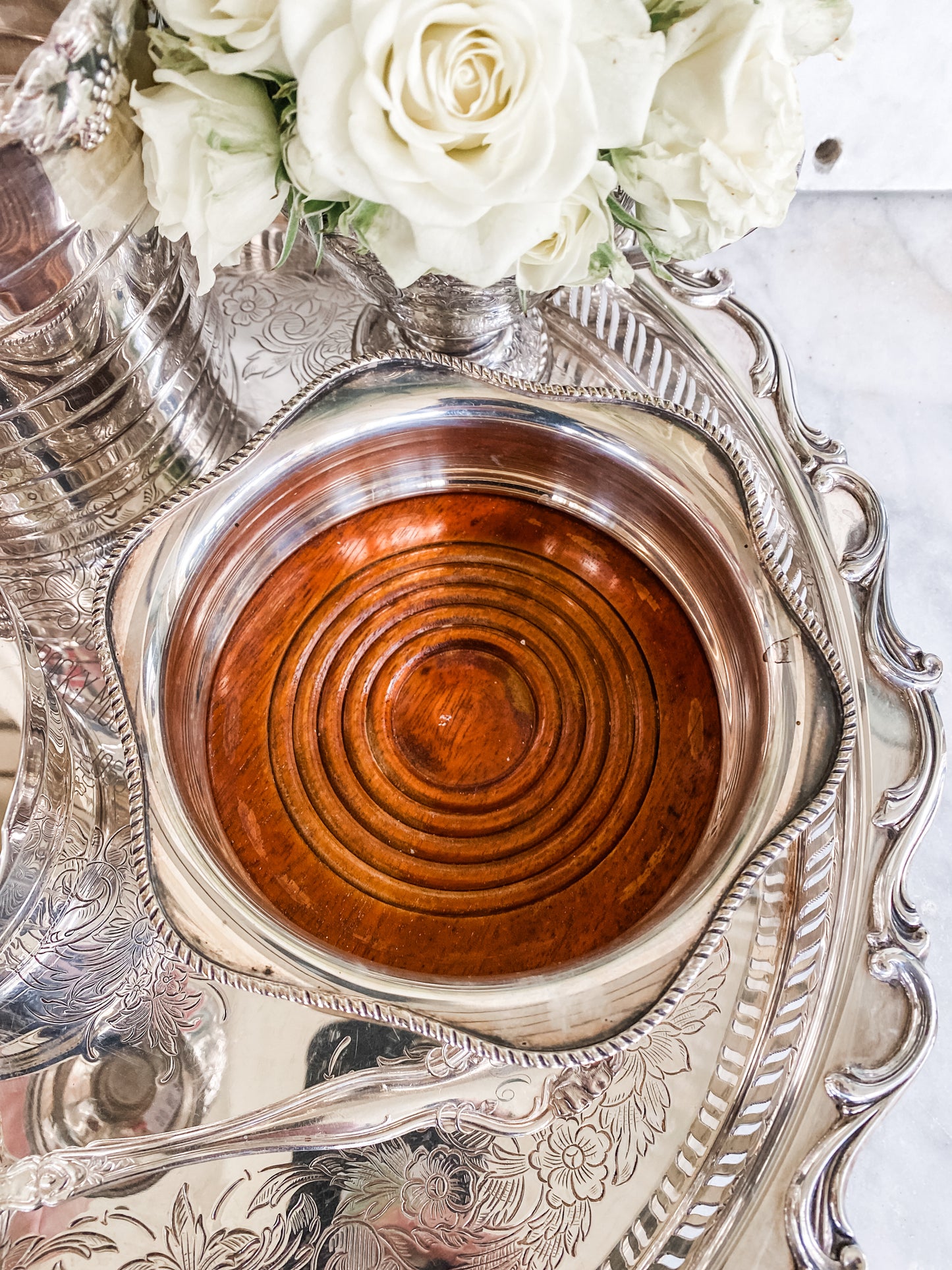 Antique Scalloped Bottle Holder