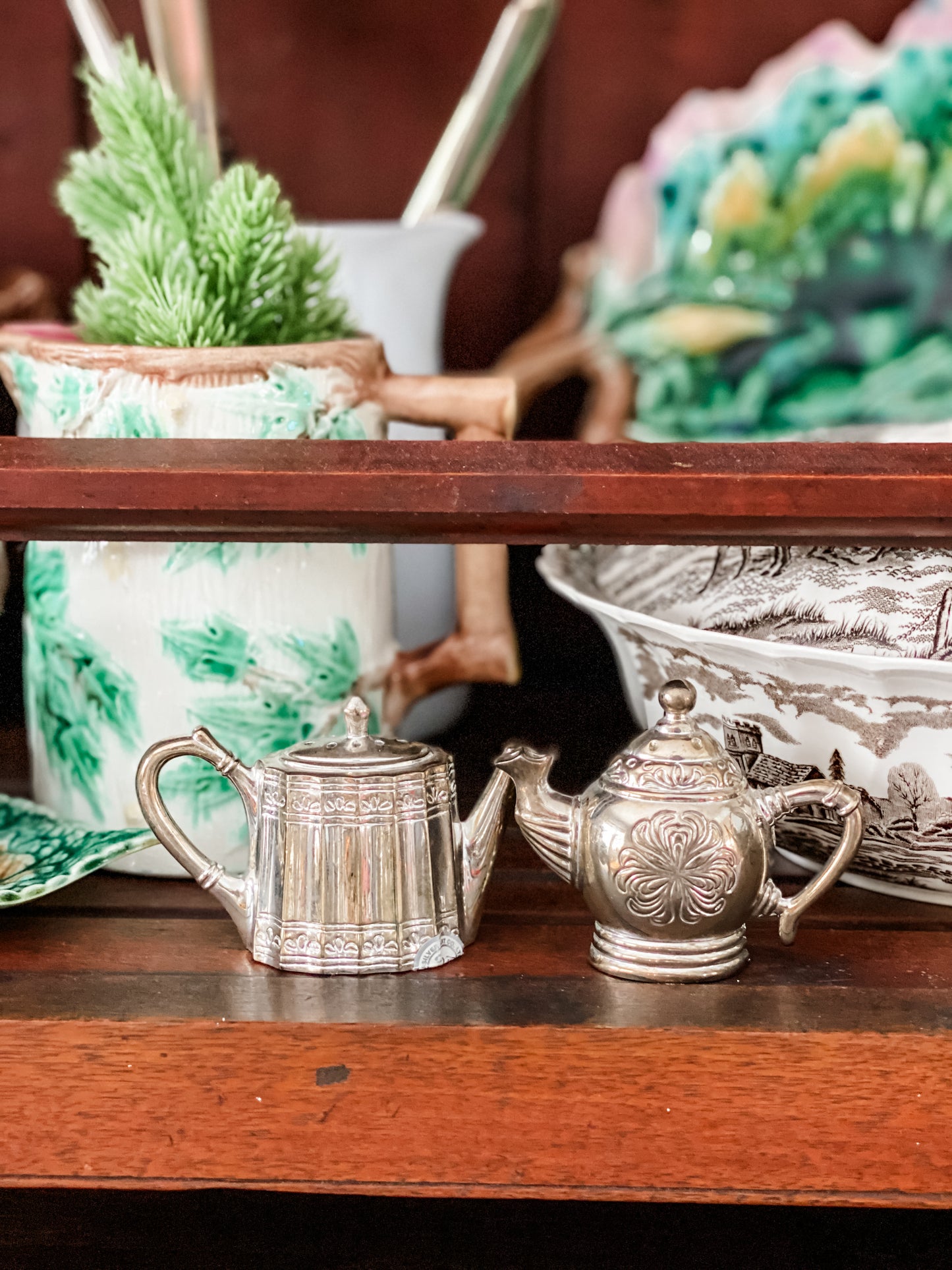 Pair of Teapot Salt and Pepper Shakers