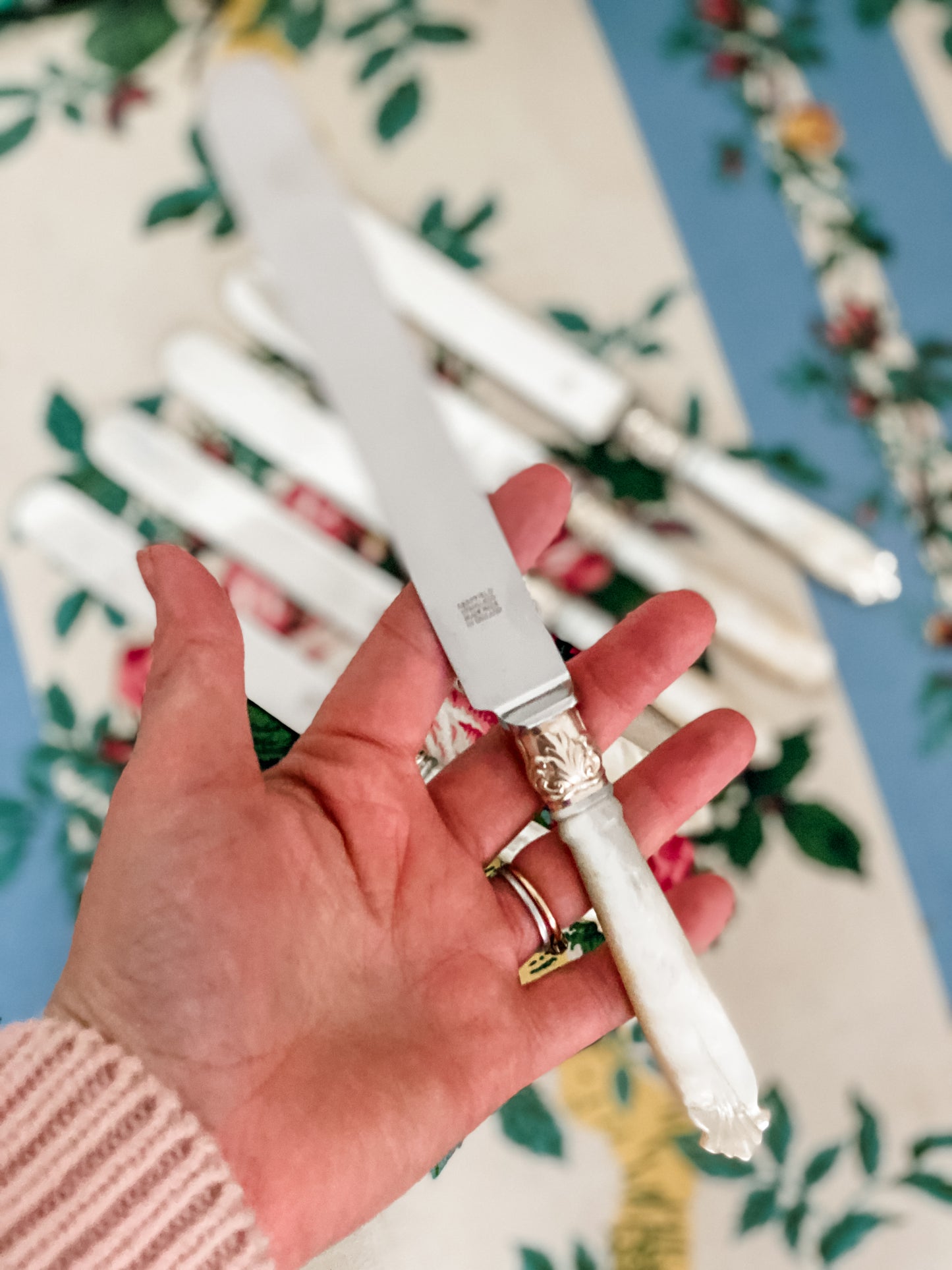 Set of 6 Mother of Pearl Handled Knives