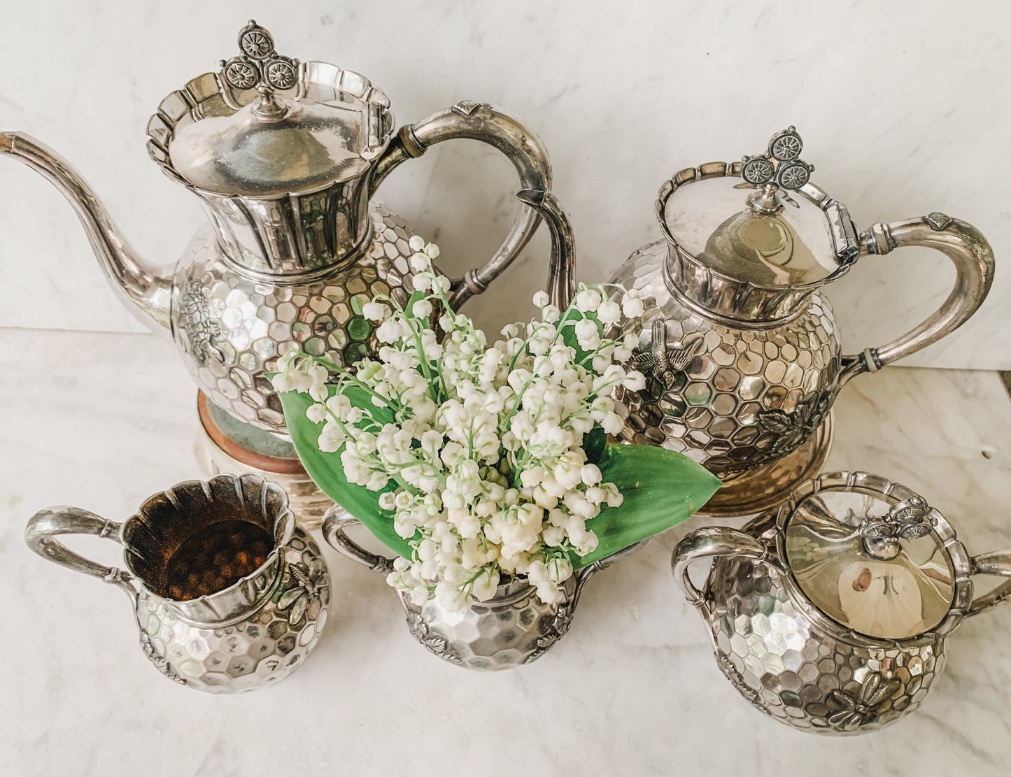 1800's Victorian Honeycomb Tea & Coffee Service