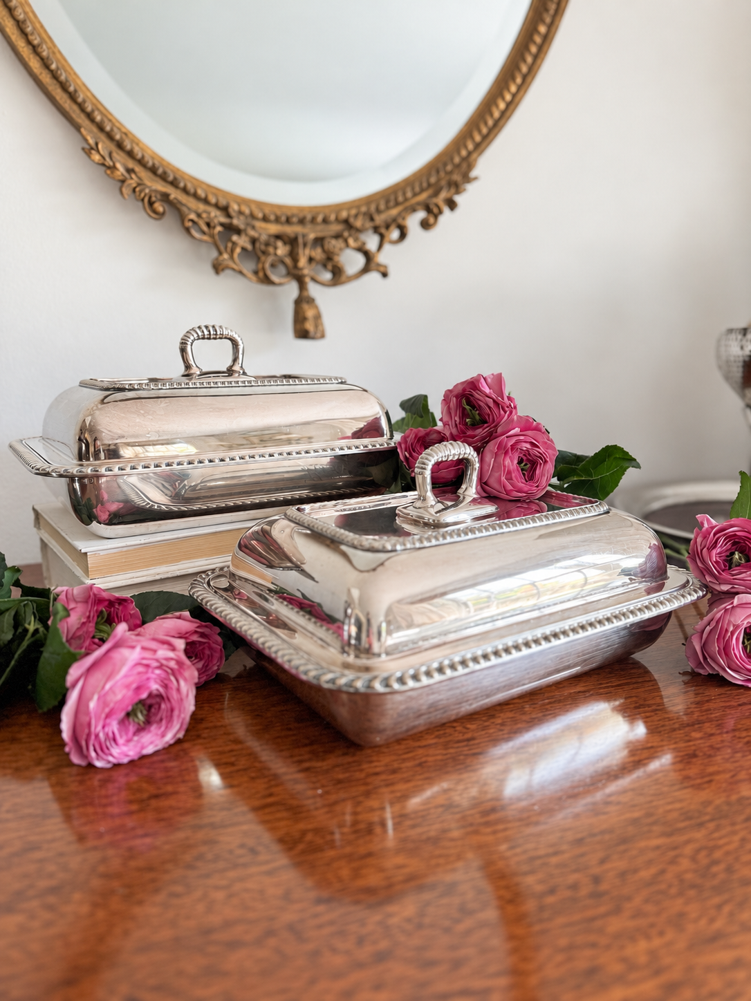 Magnificent Pair of Antique Gorham Covered Serving Dishes Circa 1890's
