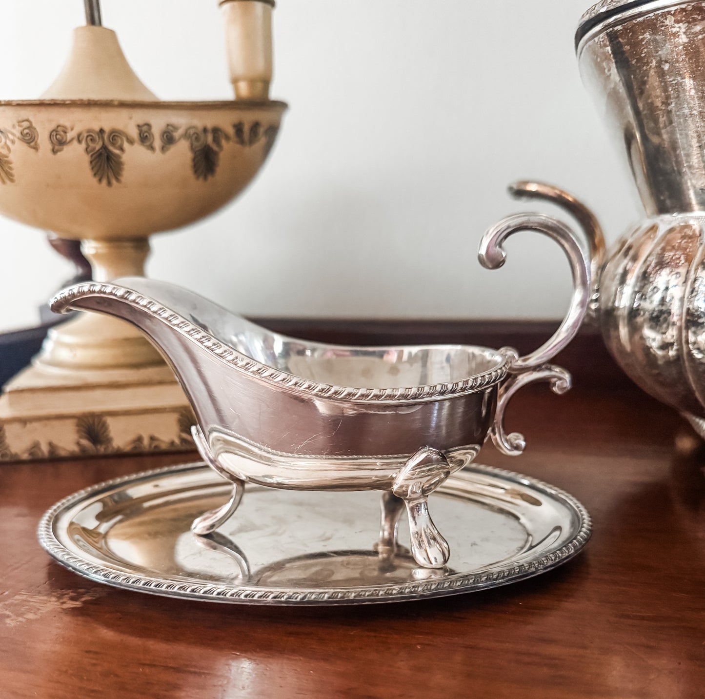 English Silver on Copper Gravy Boat