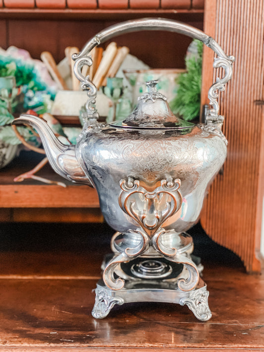 Beautiful Antique Teapot on Stand