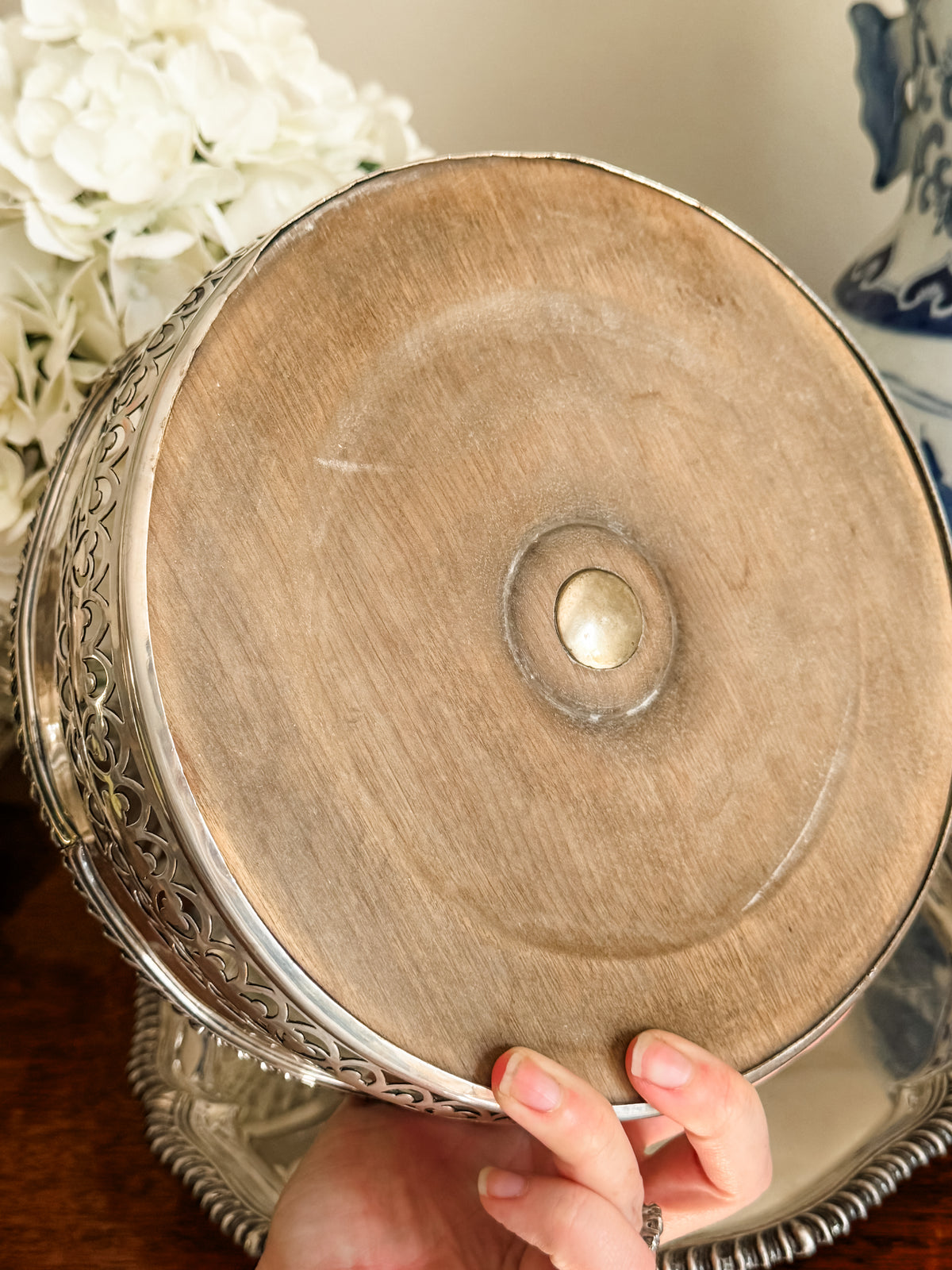 Extra-Large Antique Tray or Wine Coaster — Likely Old Sheffield Plate