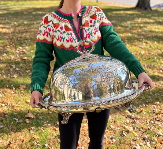 Exceptional Victorian Silver-Plated Meat Dome & Warming Platter