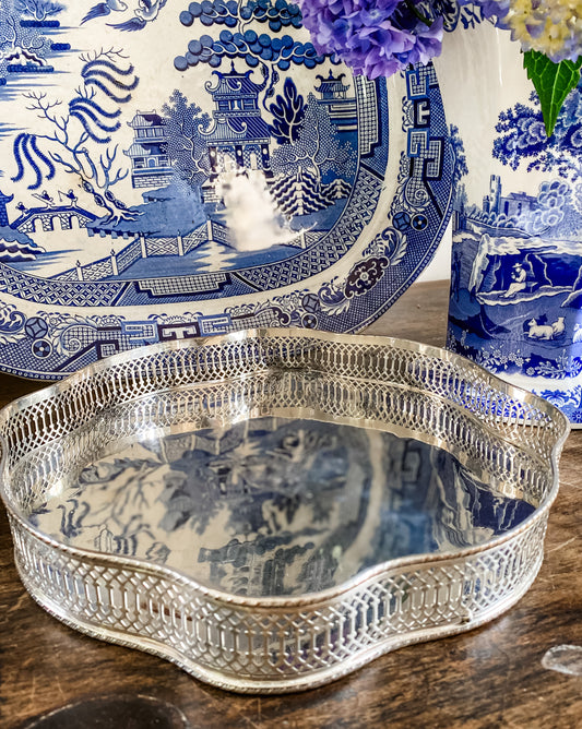 Stunning Antique Gallery Tray