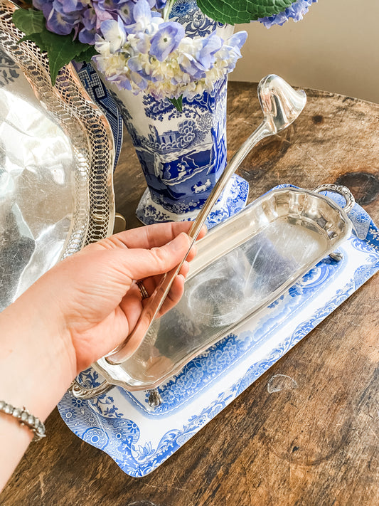 Candle Snuffer with a Gorgeous Footed Silver Tray