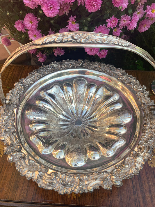 Flower Shaped Antique Silver Basket