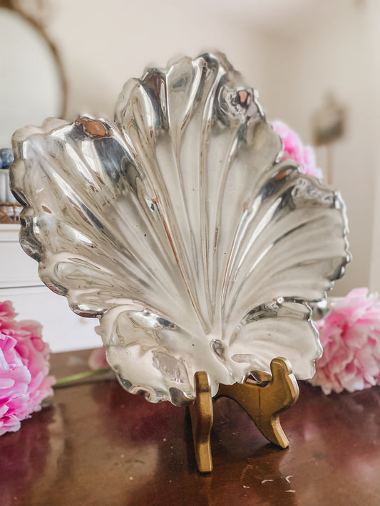 Glamorous Silver Leaf Plate