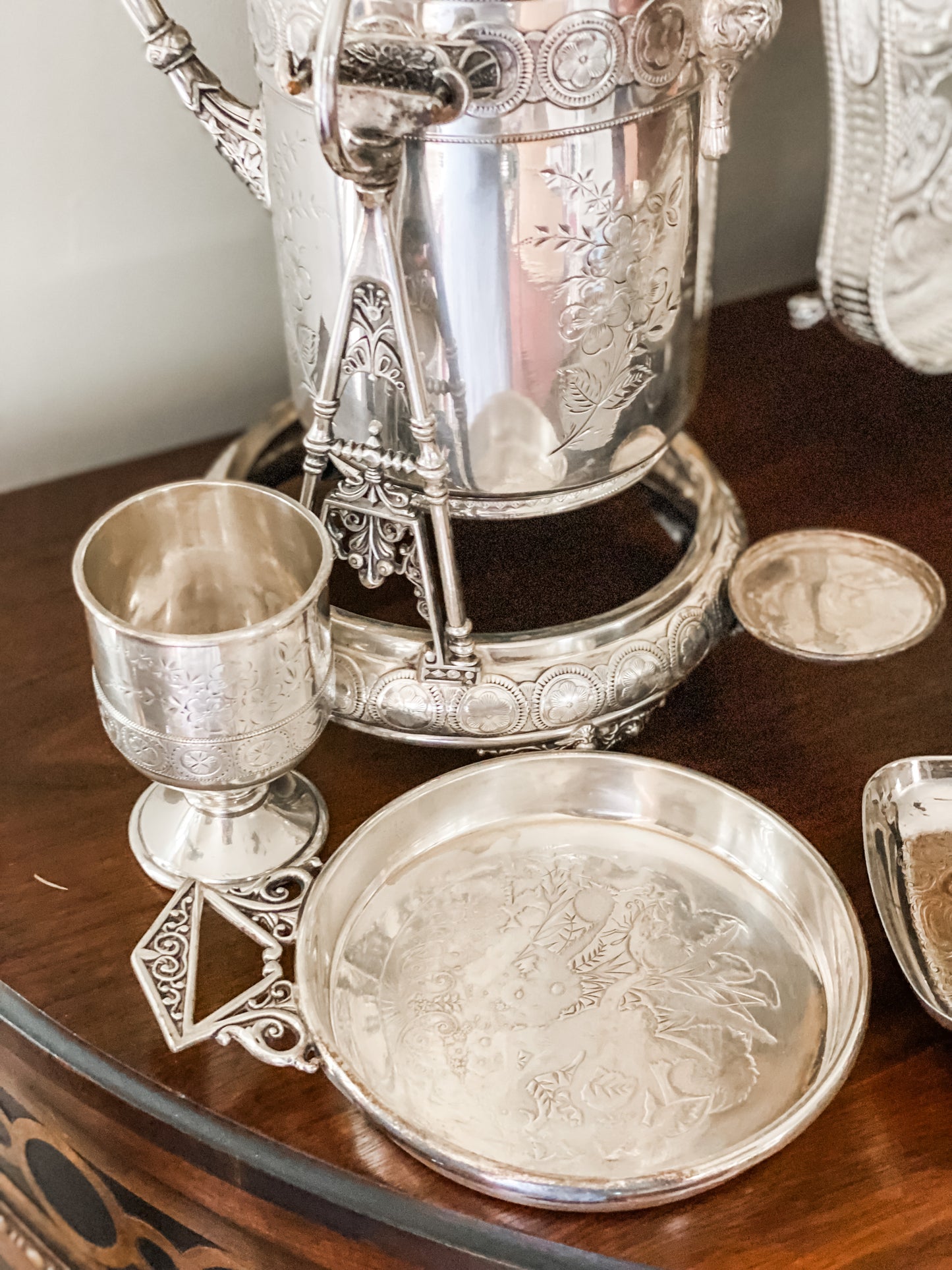 Absolutely Stunning!  Water Pitcher on Stand with Cup and Tray