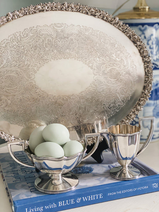 Elegant Creamer and Sugar Bowl