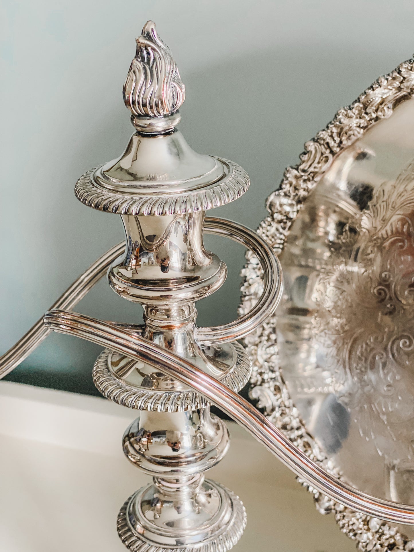 Exquisite Antique  English Barker Ellis Candelabras
