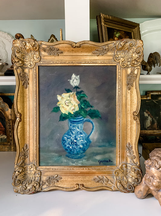 Signed Original Oil Painting -Yellow rose