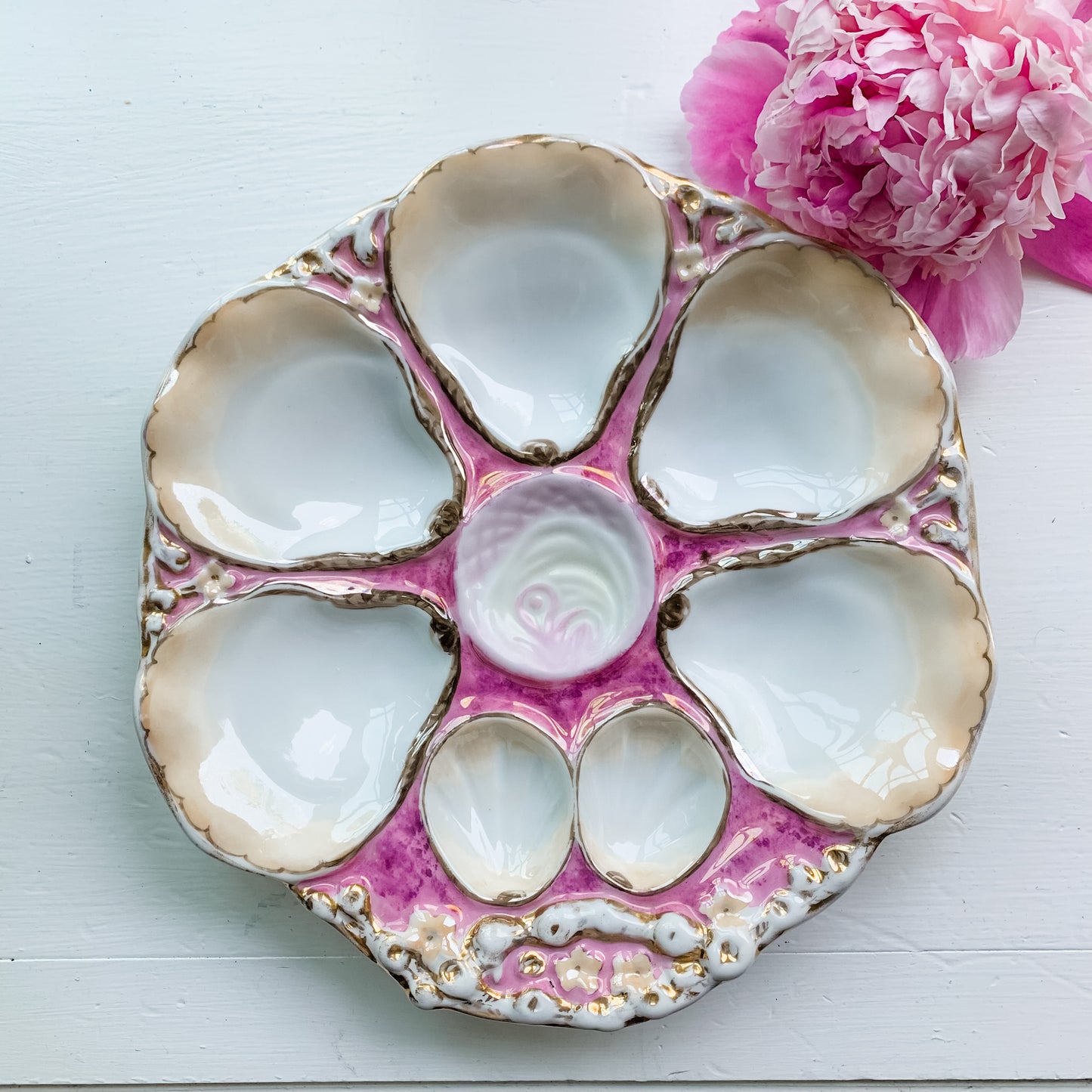 First Antique Pink 1860 Bavarian Oyster Plate