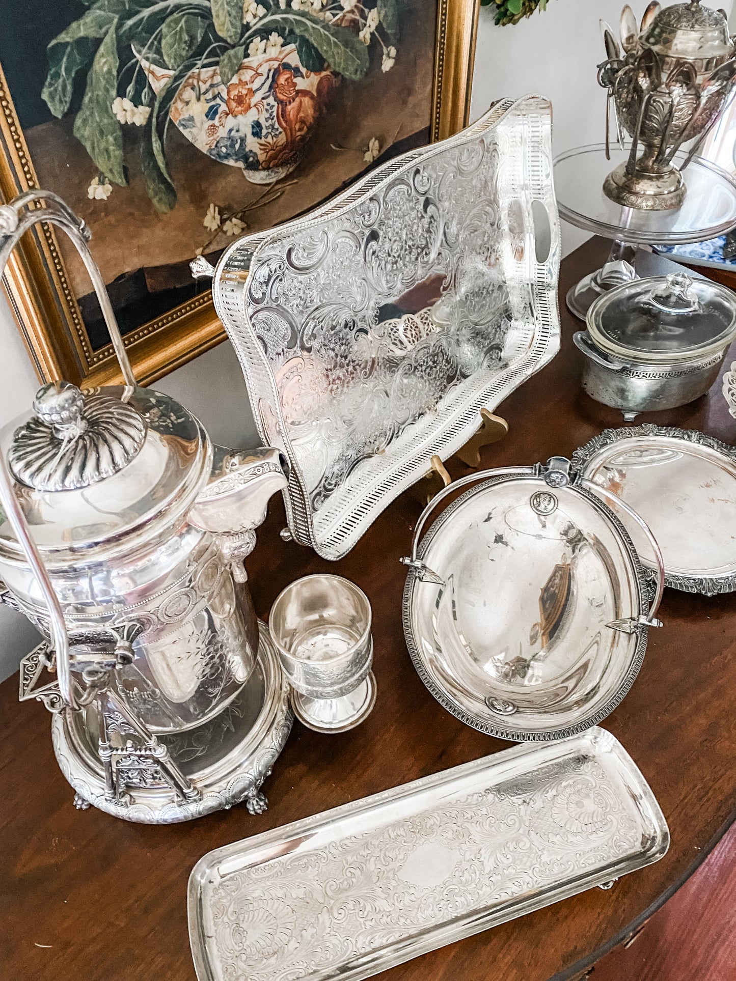 Absolutely Stunning!  Water Pitcher on Stand with Cup and Tray