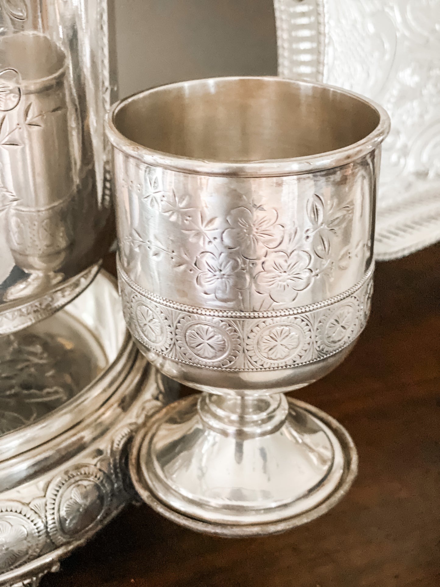 Absolutely Stunning!  Water Pitcher on Stand with Cup and Tray
