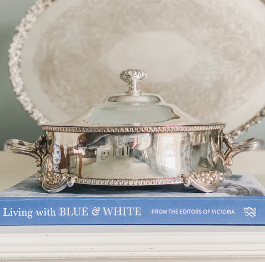 Exquisite Antique Silver Covered Dish - 1800's