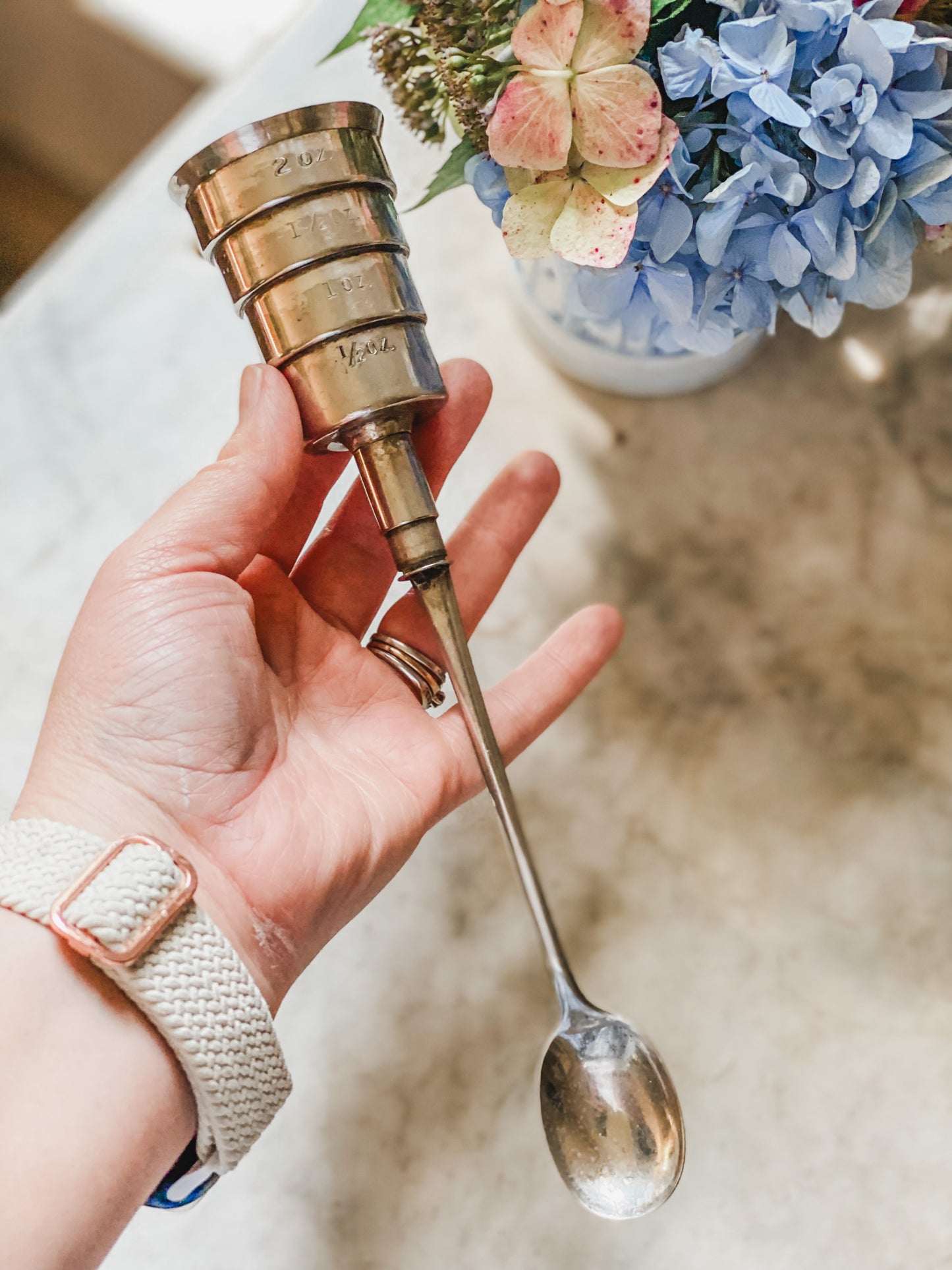 Special Vintage  Cocktail Spoon and Shot Glass