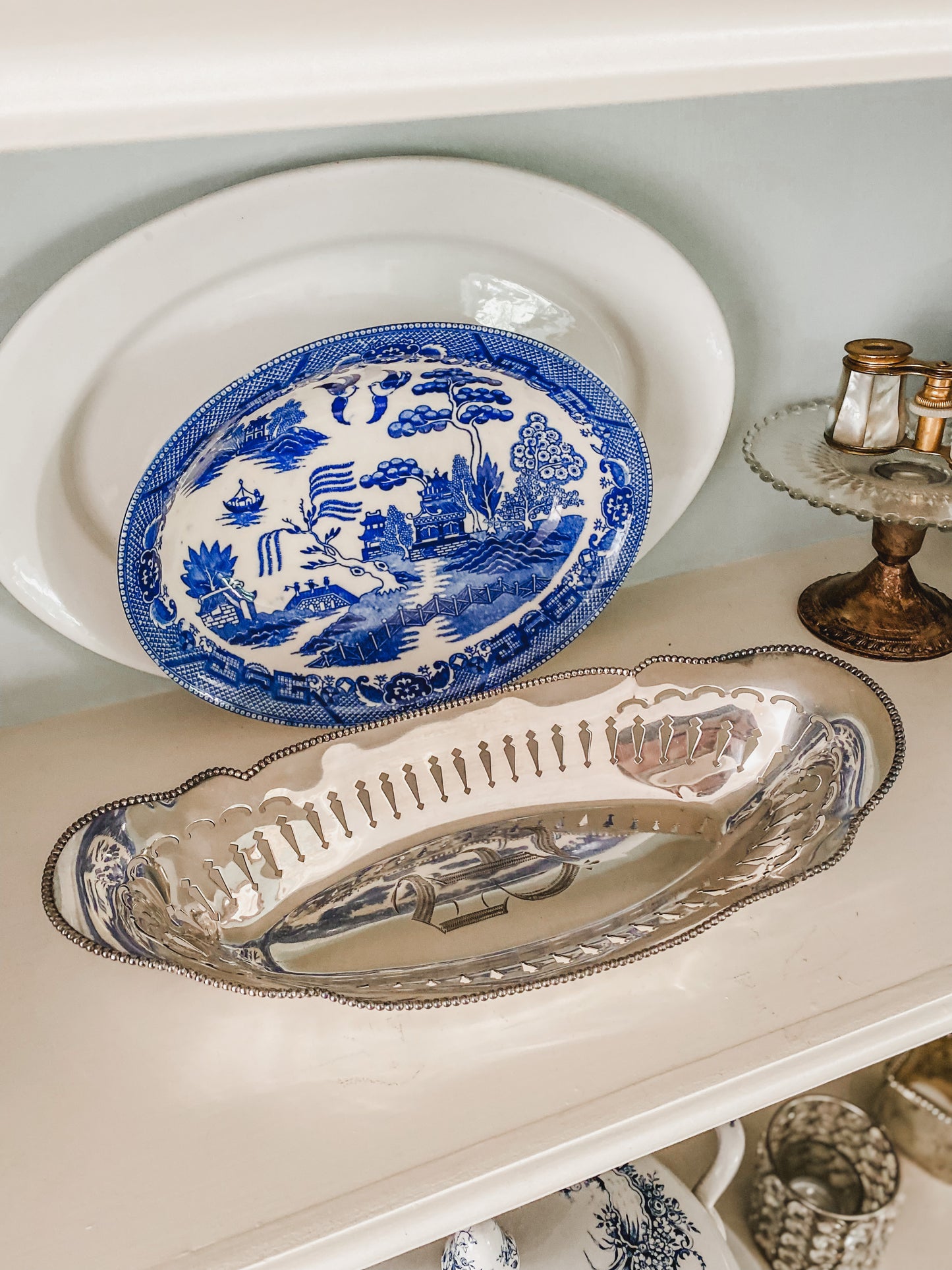 Antique Quadroupleplate Reticulated Bowl