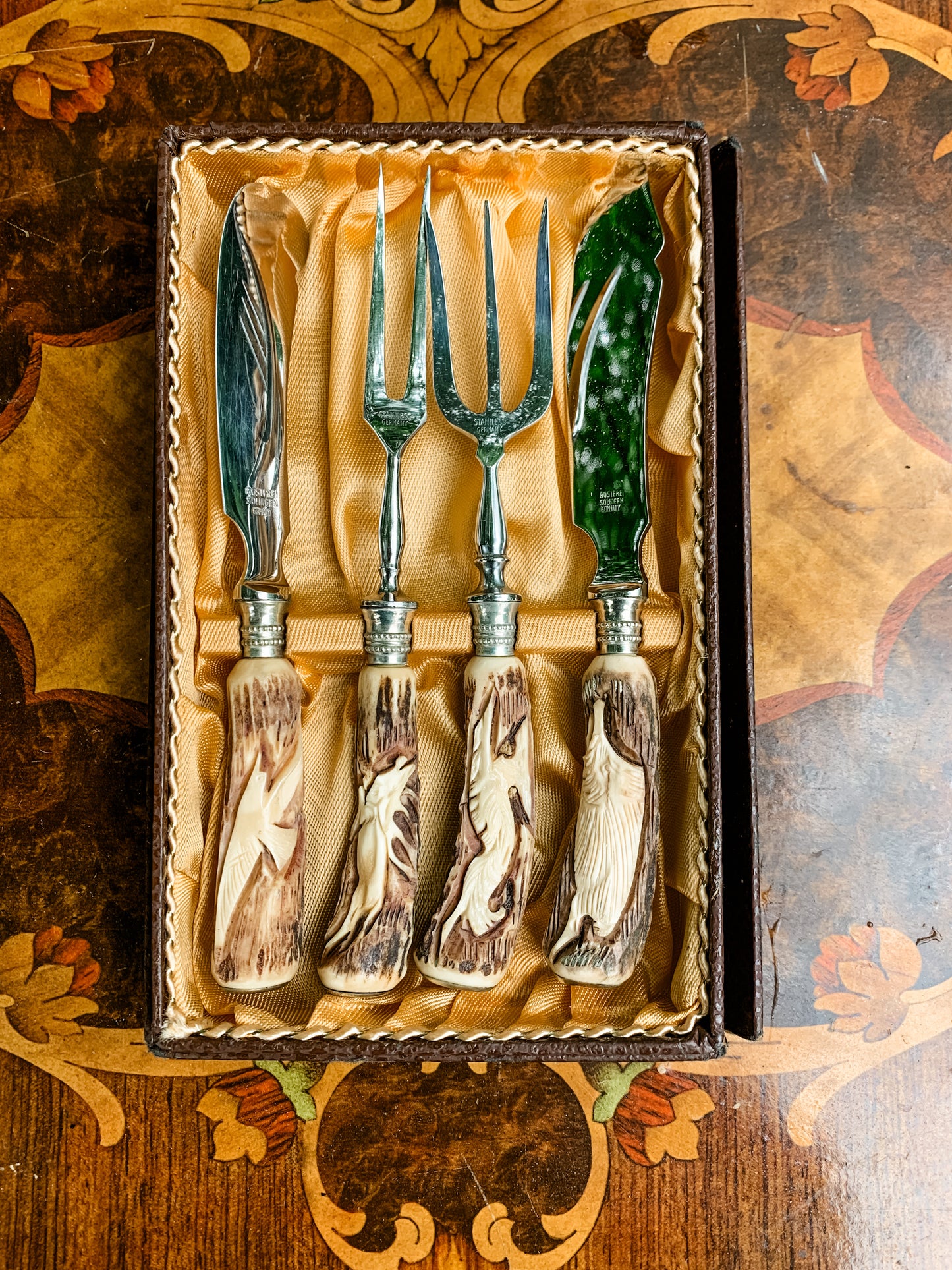 Vintage German Stag Horn Handled Cutlery