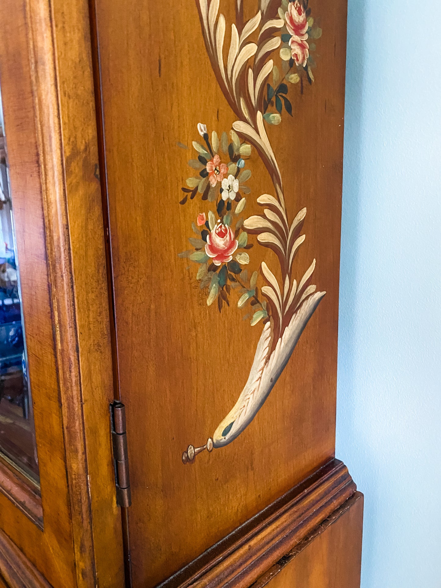 Gorgeous Hand Painted Adams Style Roll Top Secretary