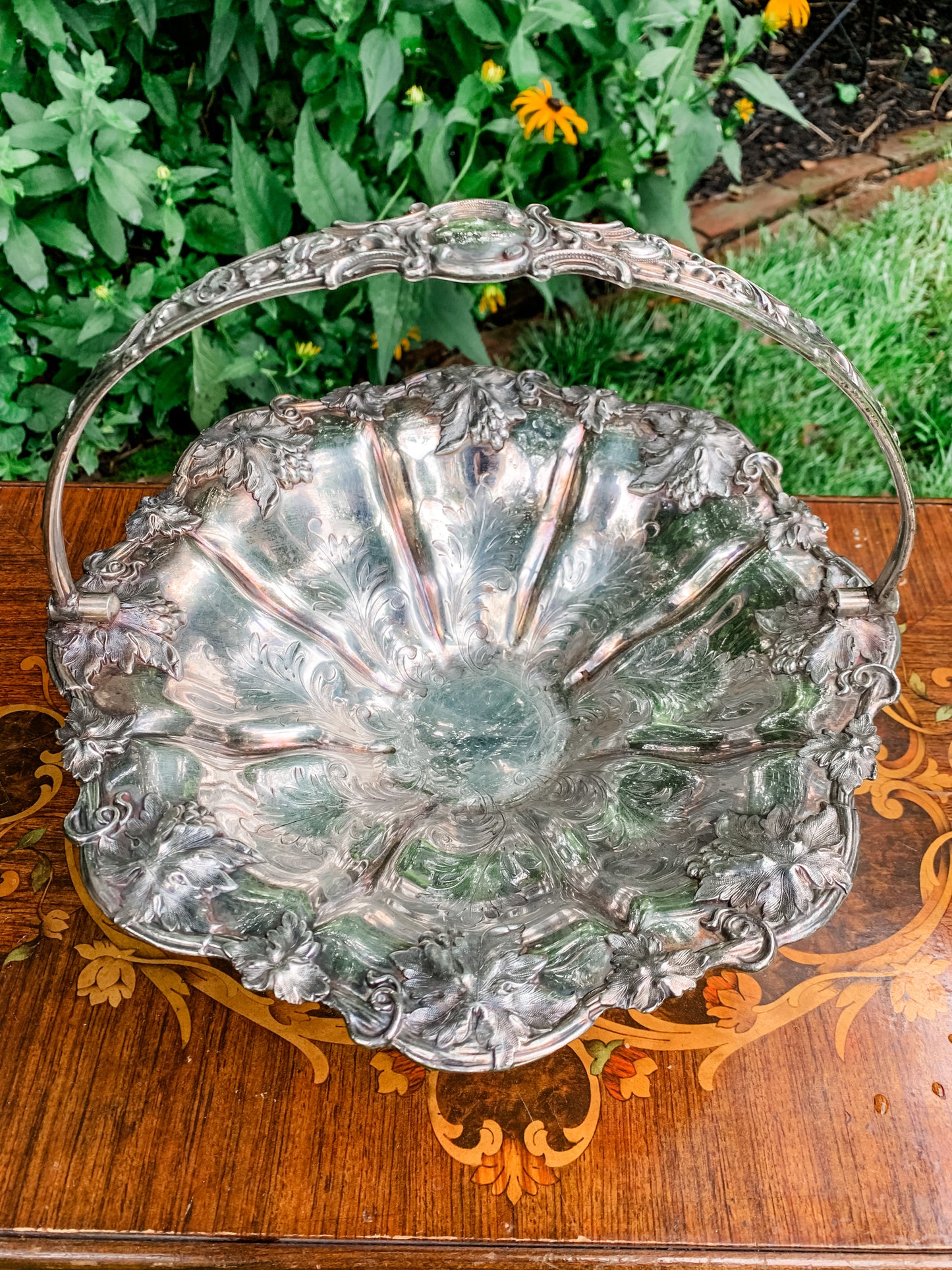 Amazing Antique Silver Basket