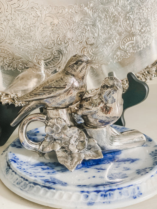 Fabulous Silver "Love Bird "- Salt and Pepper Shakers.