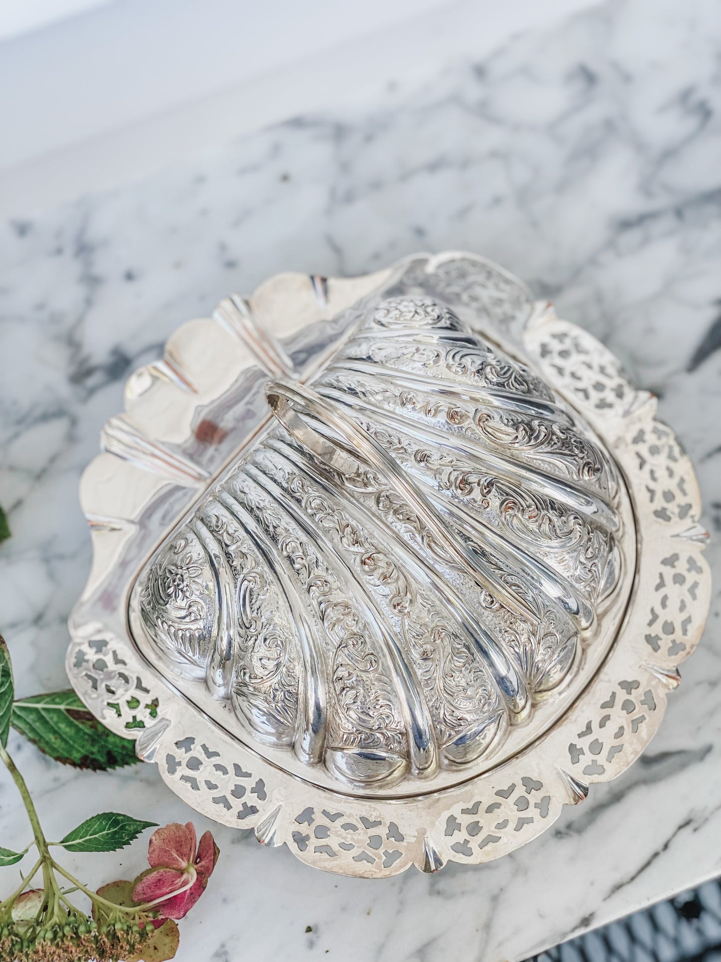 1890s Shell Shaped Silver Cheese Dish