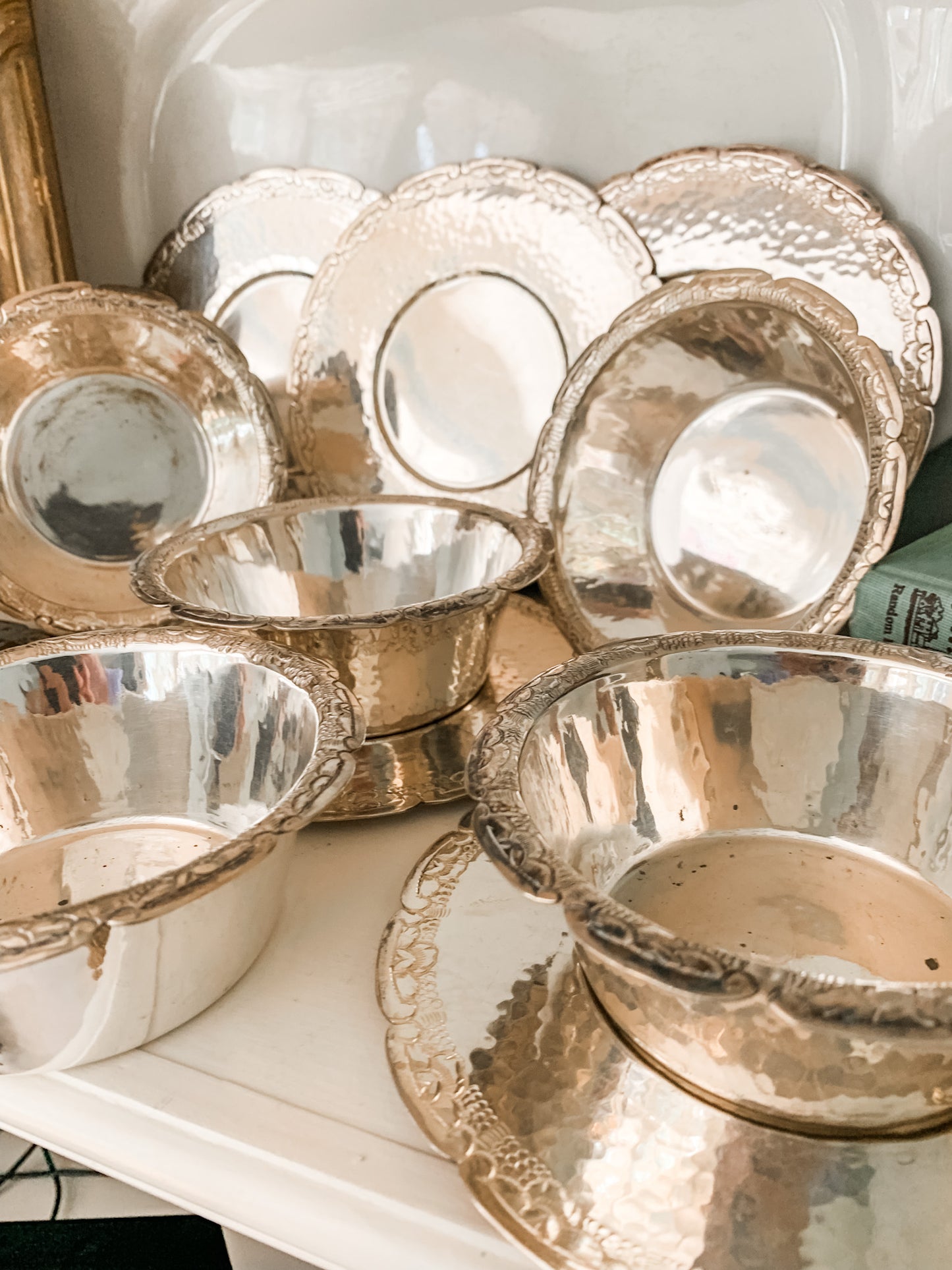 Spectacular Find! Set of 6 Finger Bowls & Stands!